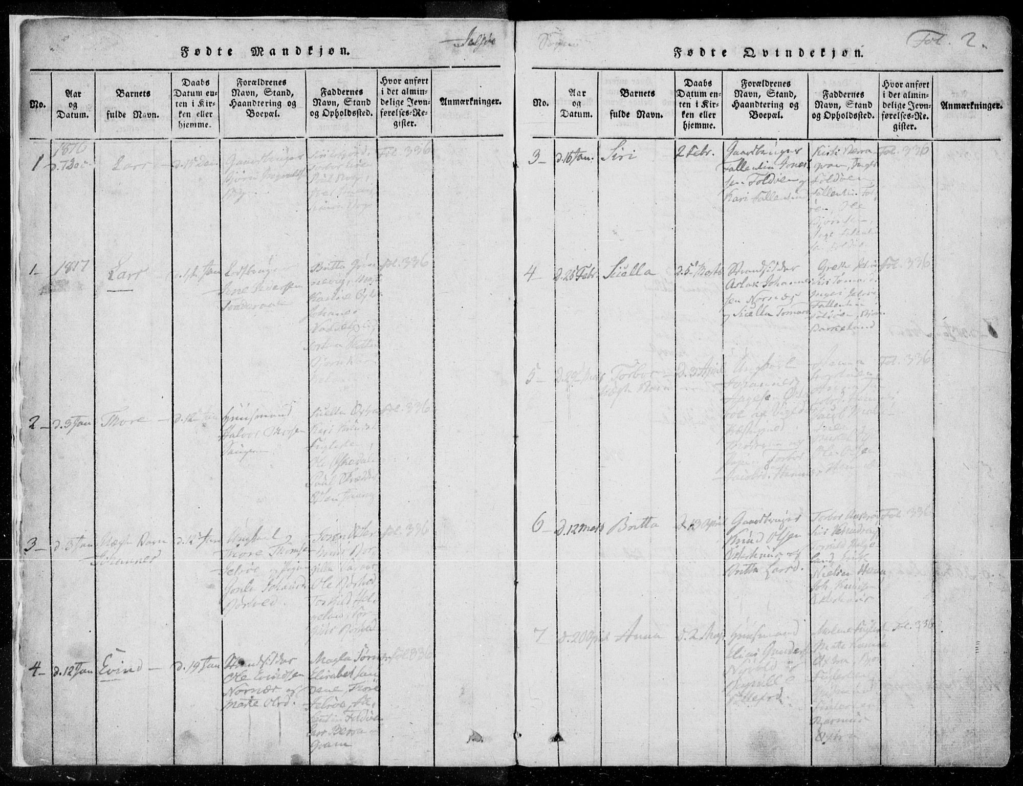 Jelsa sokneprestkontor, SAST/A-101842/01/IV: Parish register (official) no. A 5, 1816-1828, p. 2