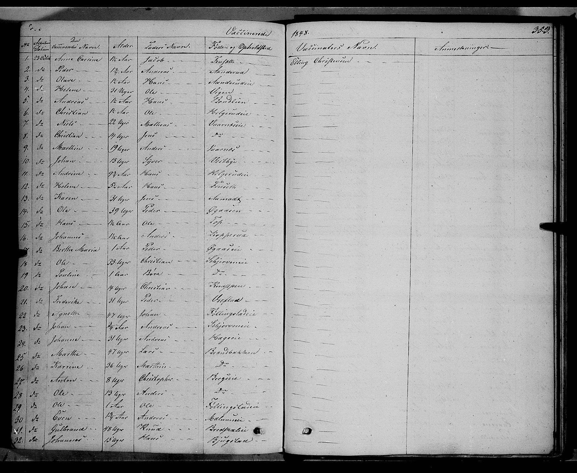 Vardal prestekontor, SAH/PREST-100/H/Ha/Haa/L0005: Parish register (official) no. 5, 1831-1853, p. 353