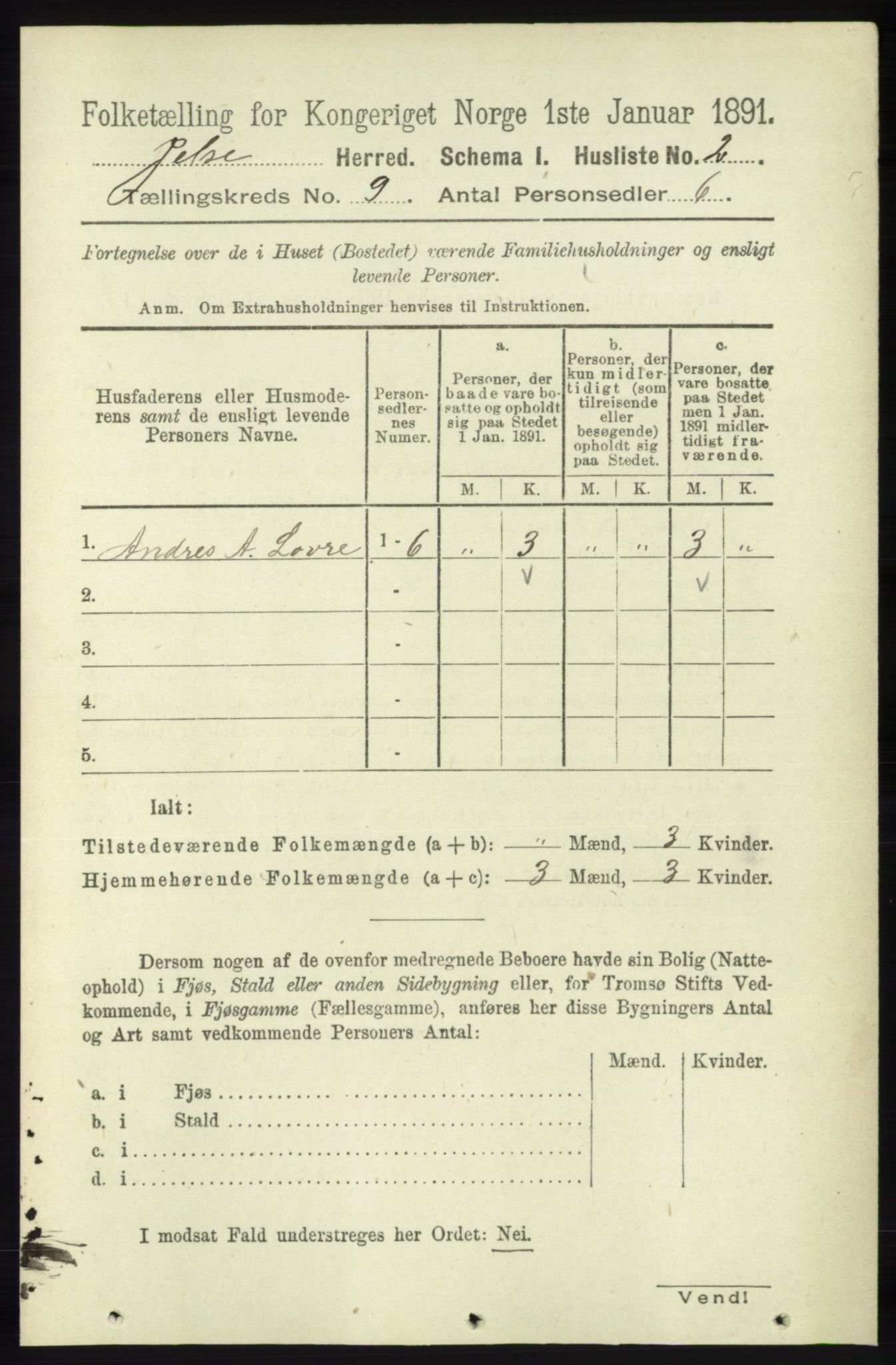 RA, 1891 census for 1138 Jelsa, 1891, p. 2004