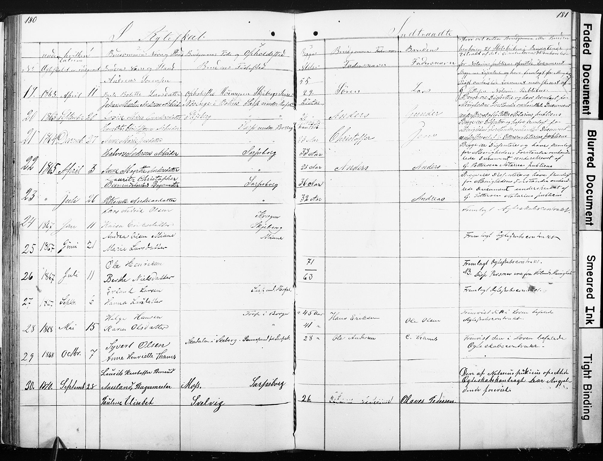 Sarpsborg metodistkirke, SAO/PAO-0233/A/L0001: Dissenter register no. 1, 1856-1875, p. 180-181