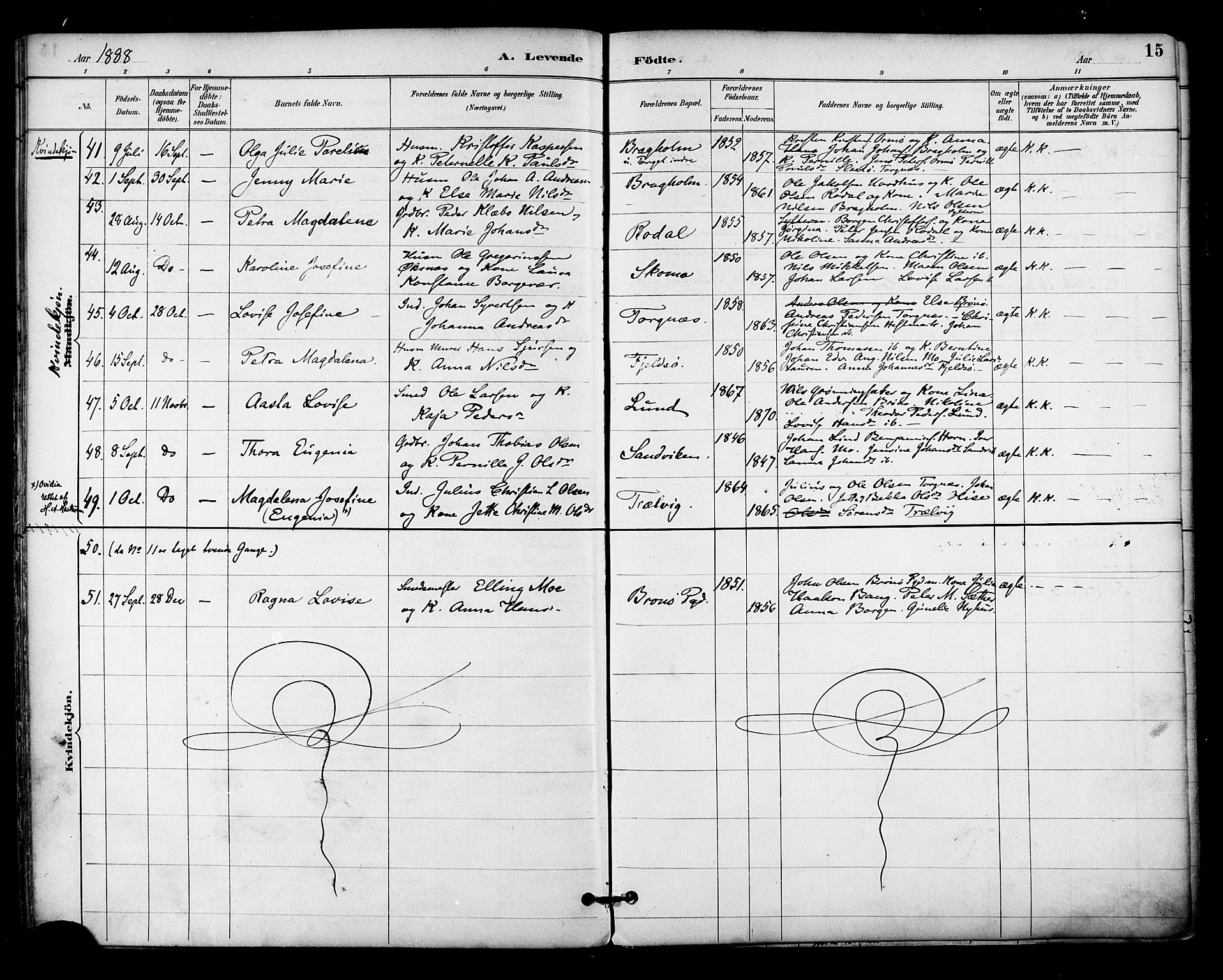 Ministerialprotokoller, klokkerbøker og fødselsregistre - Nordland, AV/SAT-A-1459/813/L0200: Parish register (official) no. 813A10, 1886-1900, p. 15