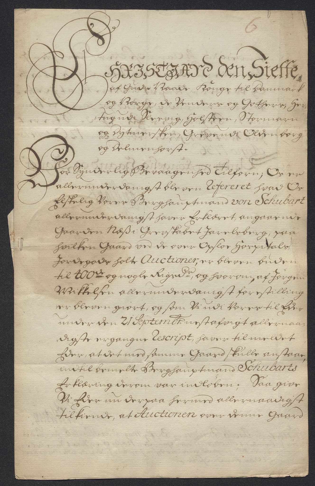 Oslo stiftsdireksjon, AV/SAO-A-11085/K/Kb/L0002/0014: Oslo Hospital / Auksjoner over Hospitalets eiendommer: Kongebrev om salg av Hospitalets gods, 1735-1737, p. 17