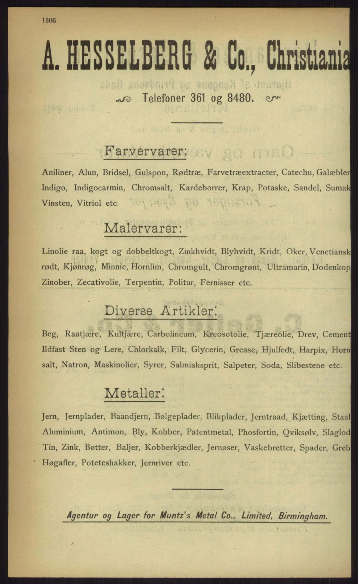 Kristiania/Oslo adressebok, PUBL/-, 1903, p. 1306