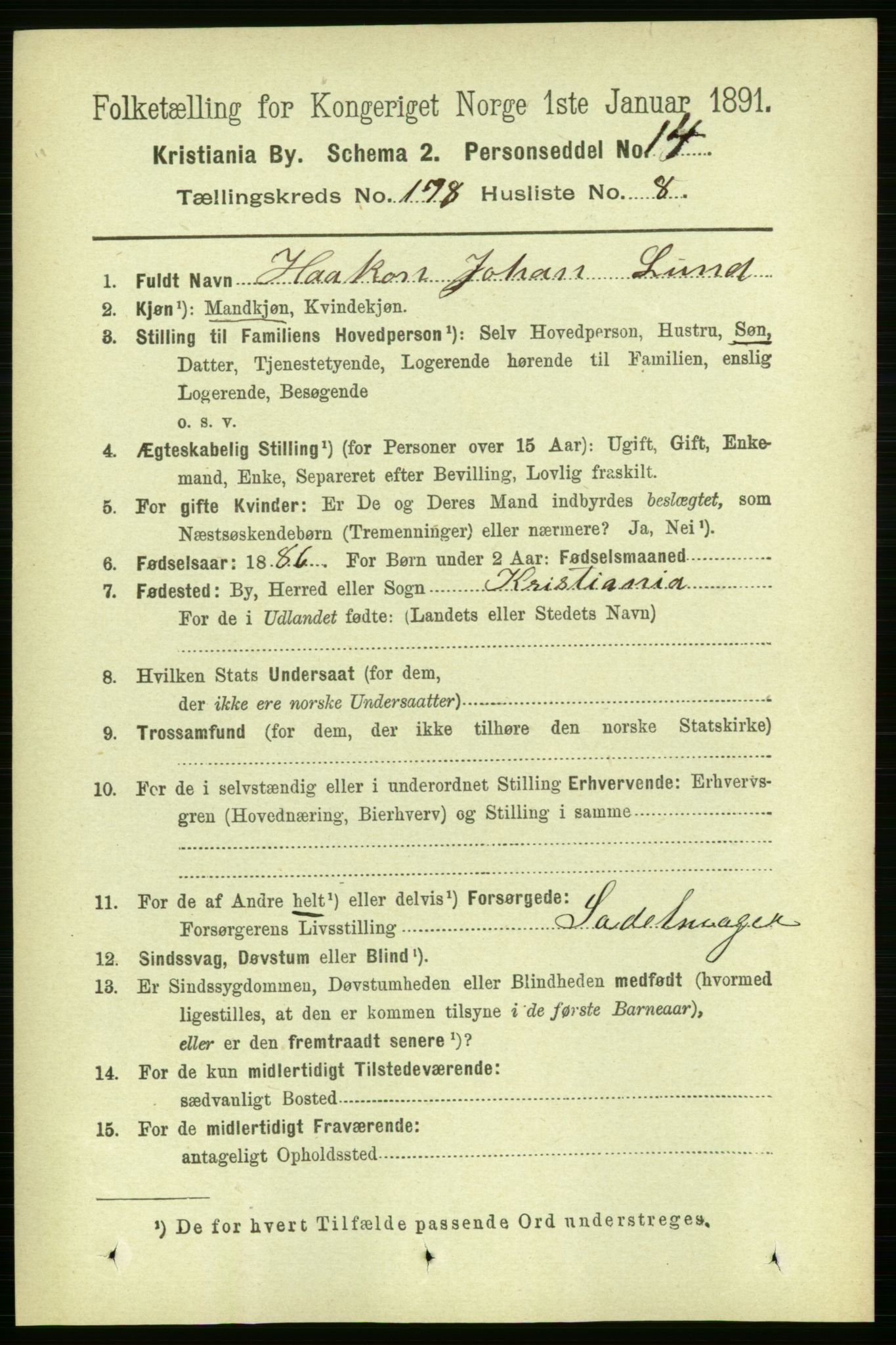 RA, 1891 census for 0301 Kristiania, 1891, p. 107710