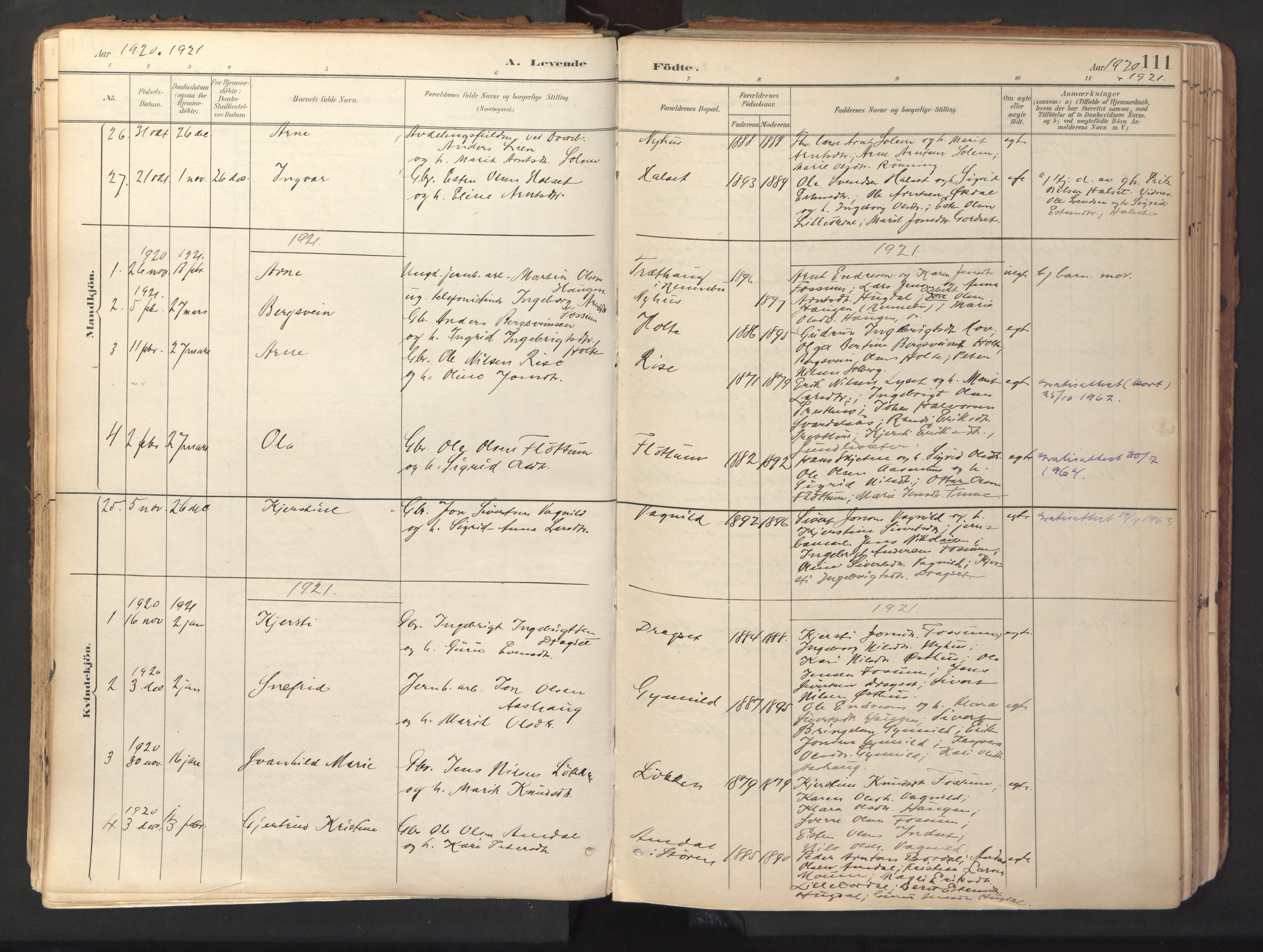 Ministerialprotokoller, klokkerbøker og fødselsregistre - Sør-Trøndelag, SAT/A-1456/689/L1041: Parish register (official) no. 689A06, 1891-1923, p. 111