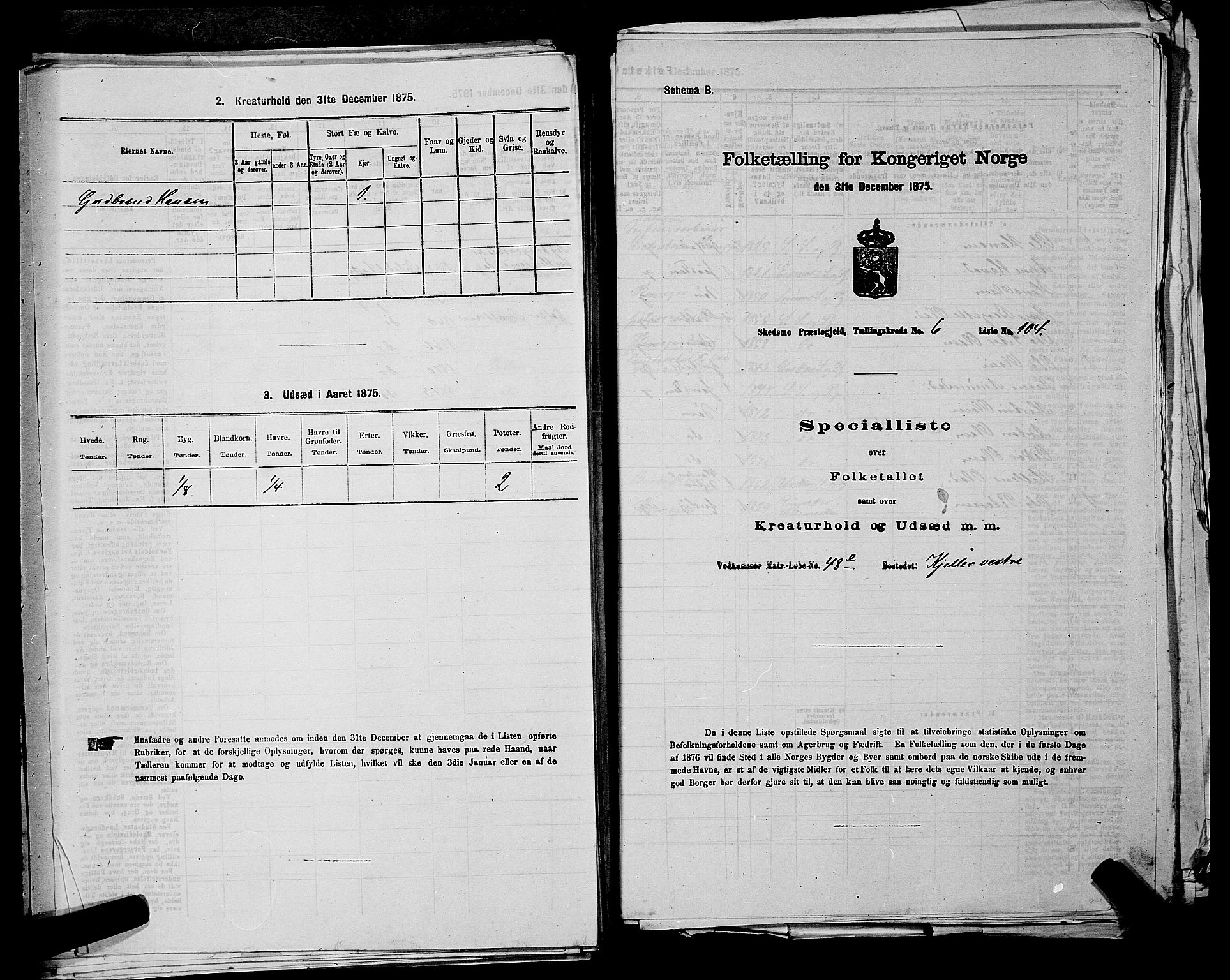 RA, 1875 census for 0231P Skedsmo, 1875, p. 936