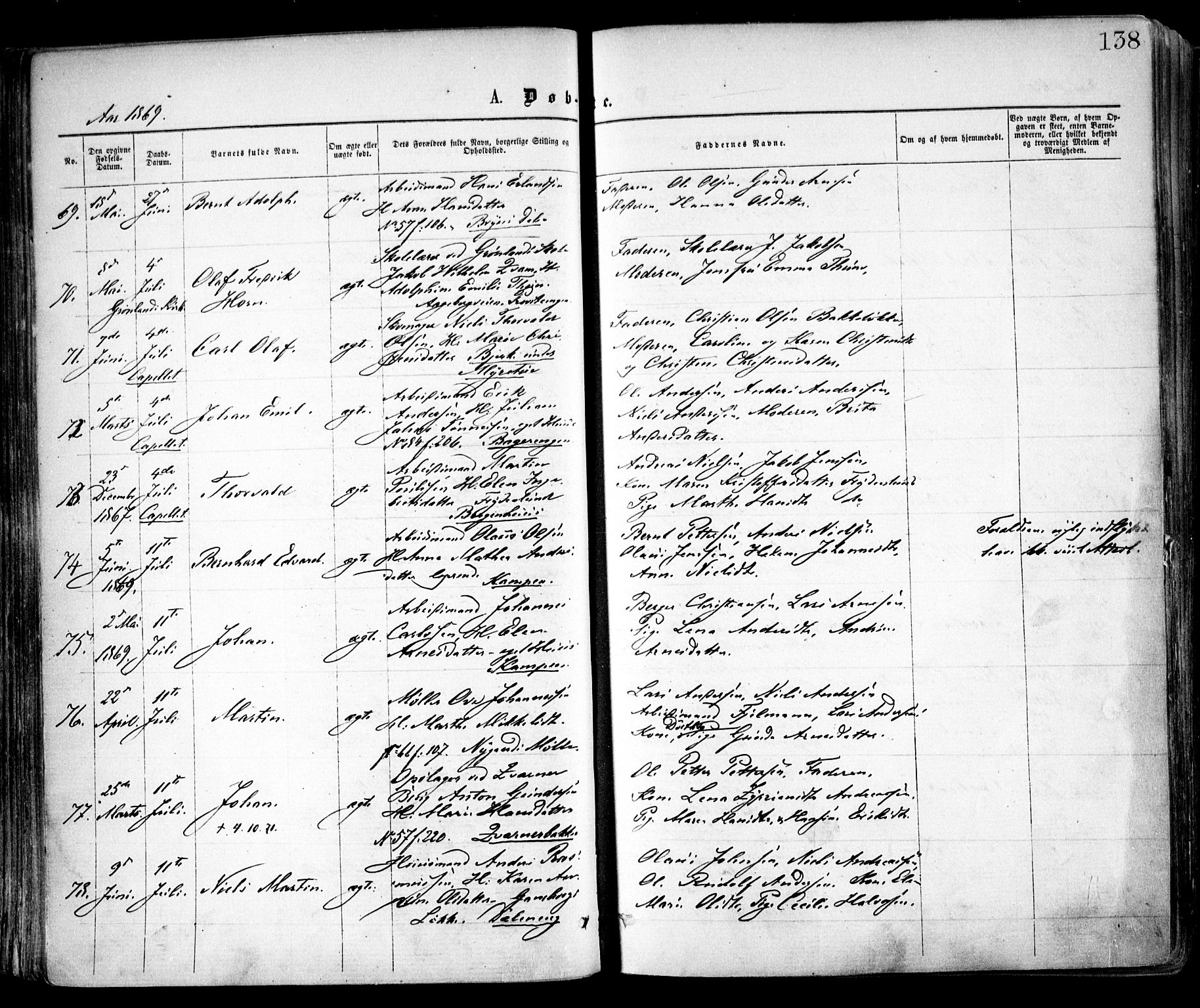 Østre Aker prestekontor Kirkebøker, AV/SAO-A-10840/F/Fa/L0001: Parish register (official) no. I 1, 1861-1869, p. 138