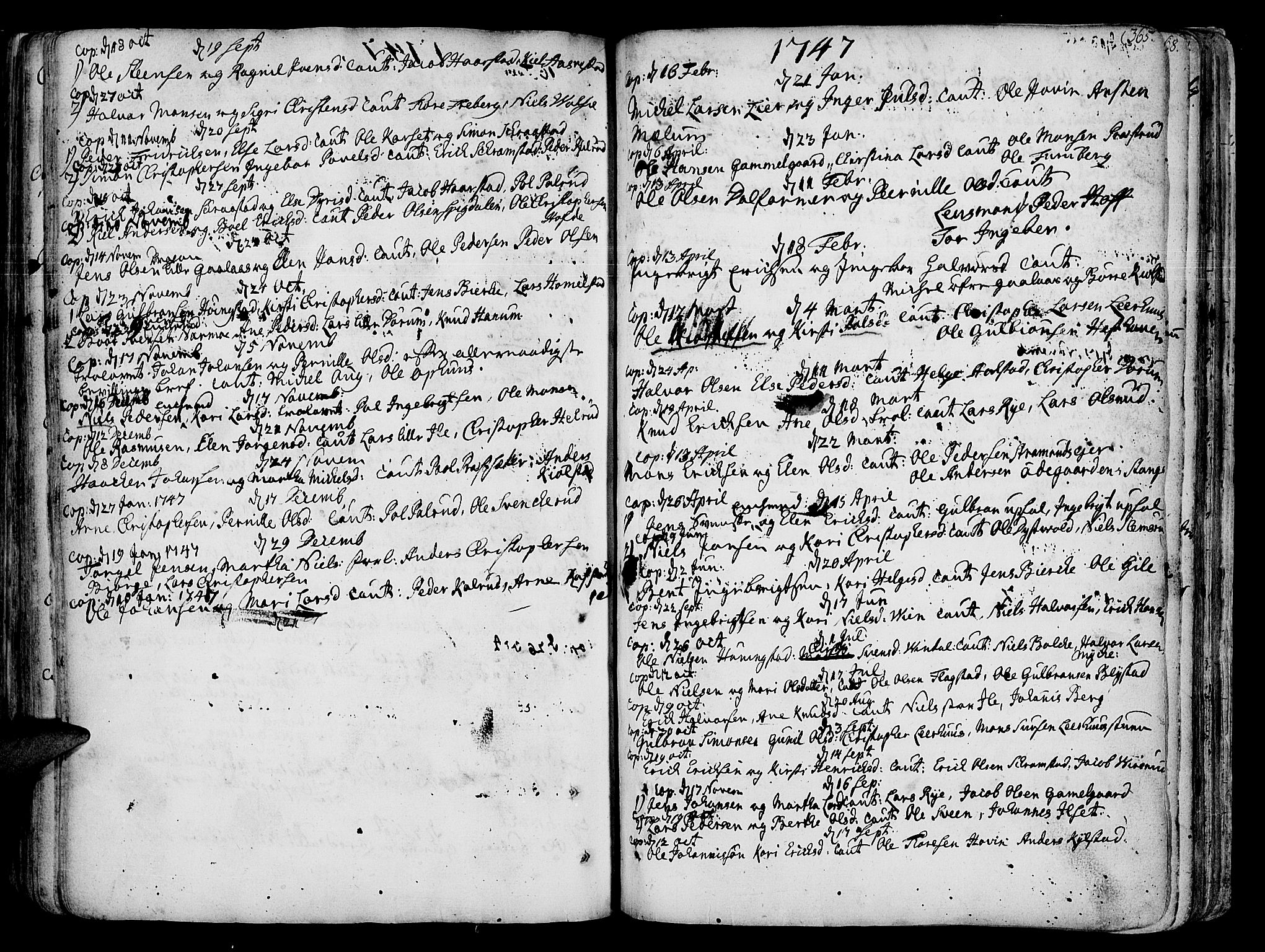 Vang prestekontor, Hedmark, SAH/PREST-008/H/Ha/Haa/L0003: Parish register (official) no. 3, 1734-1809, p. 365