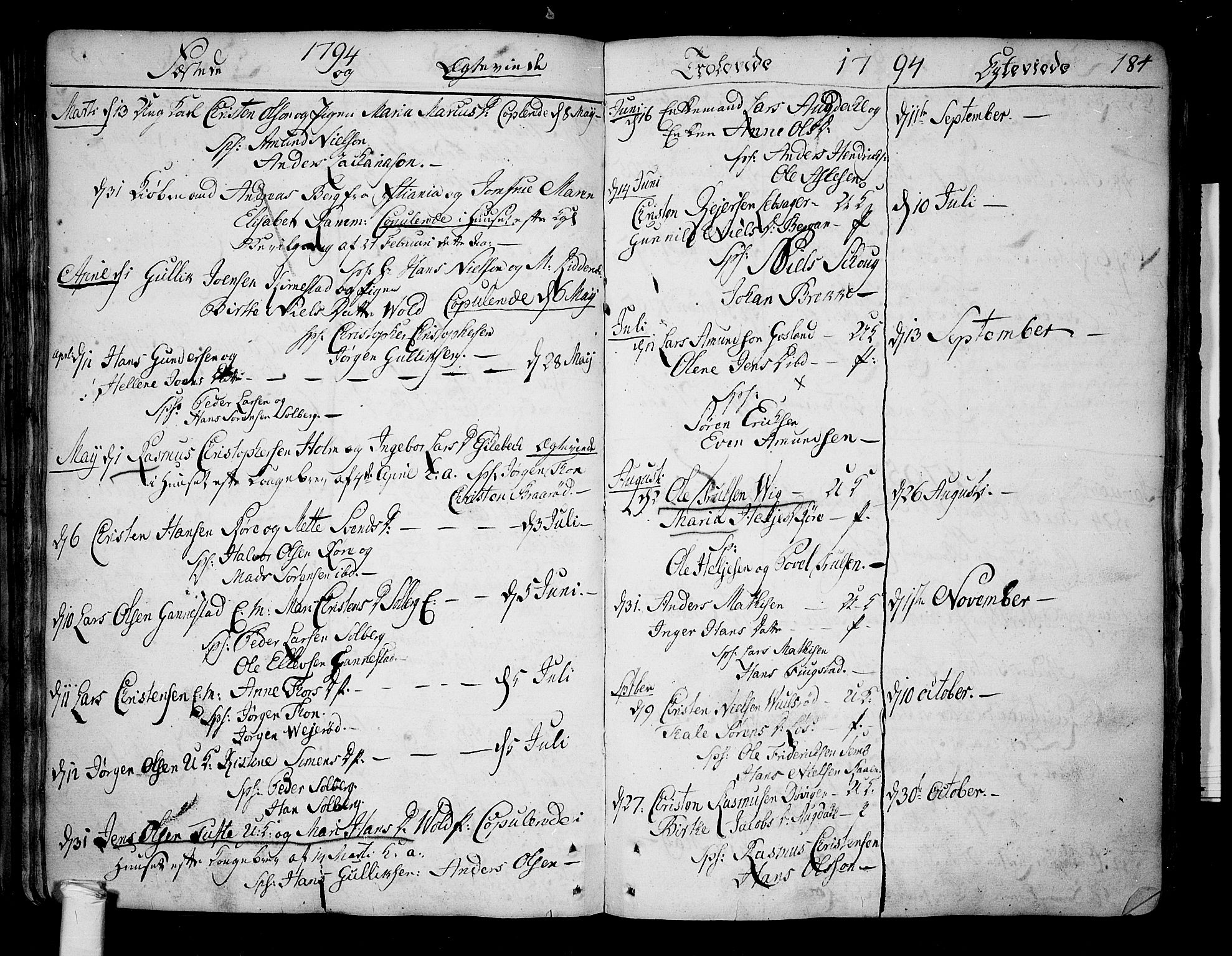 Borre kirkebøker, SAKO/A-338/F/Fa/L0002: Parish register (official) no. I 2, 1752-1806, p. 184