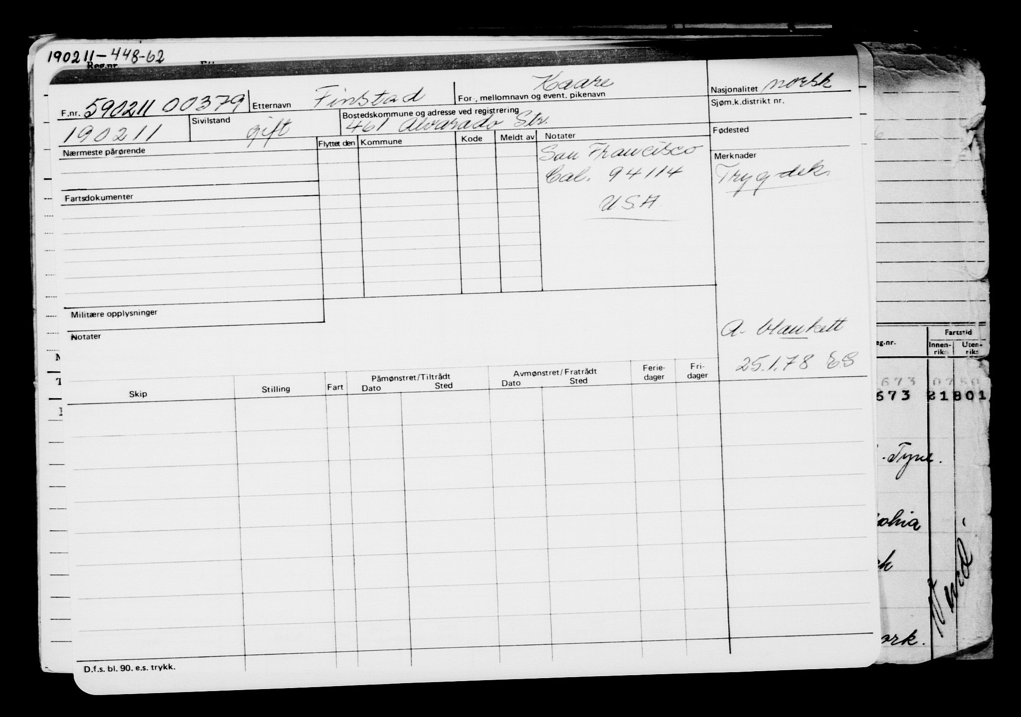 Direktoratet for sjømenn, AV/RA-S-3545/G/Gb/L0094: Hovedkort, 1911, p. 265