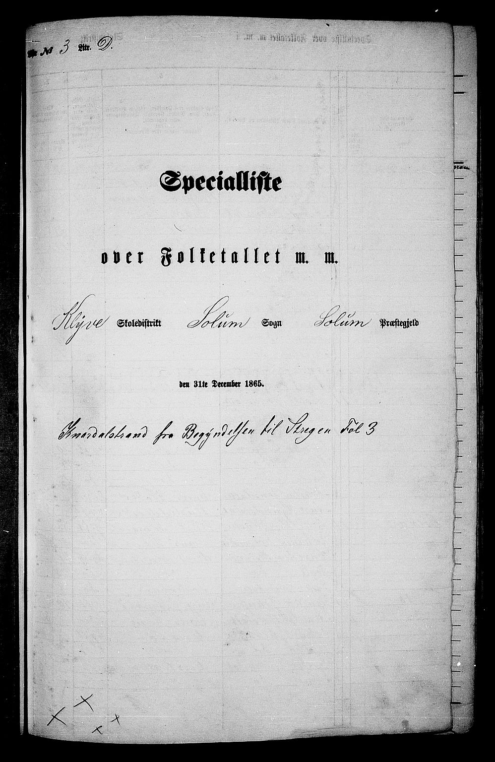 RA, 1865 census for Solum, 1865, p. 109