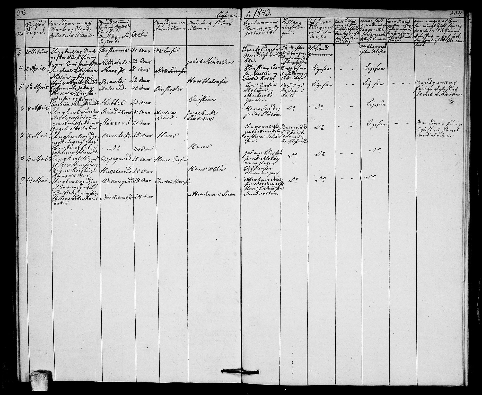 Ås prestekontor Kirkebøker, SAO/A-10894/G/Ga/L0003: Parish register (copy) no. I 3, 1836-1843, p. 303-304