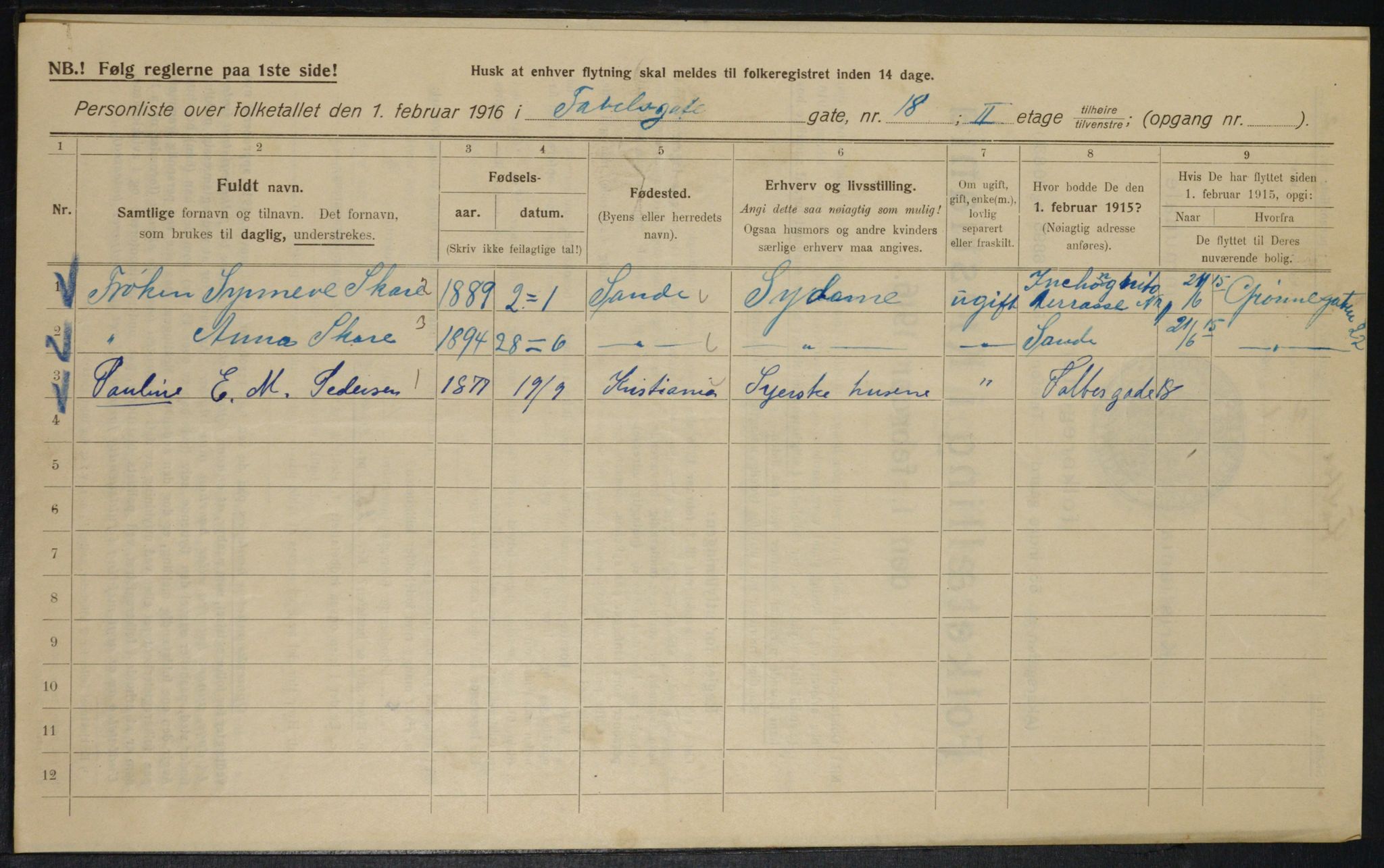 OBA, Municipal Census 1916 for Kristiania, 1916, p. 23626