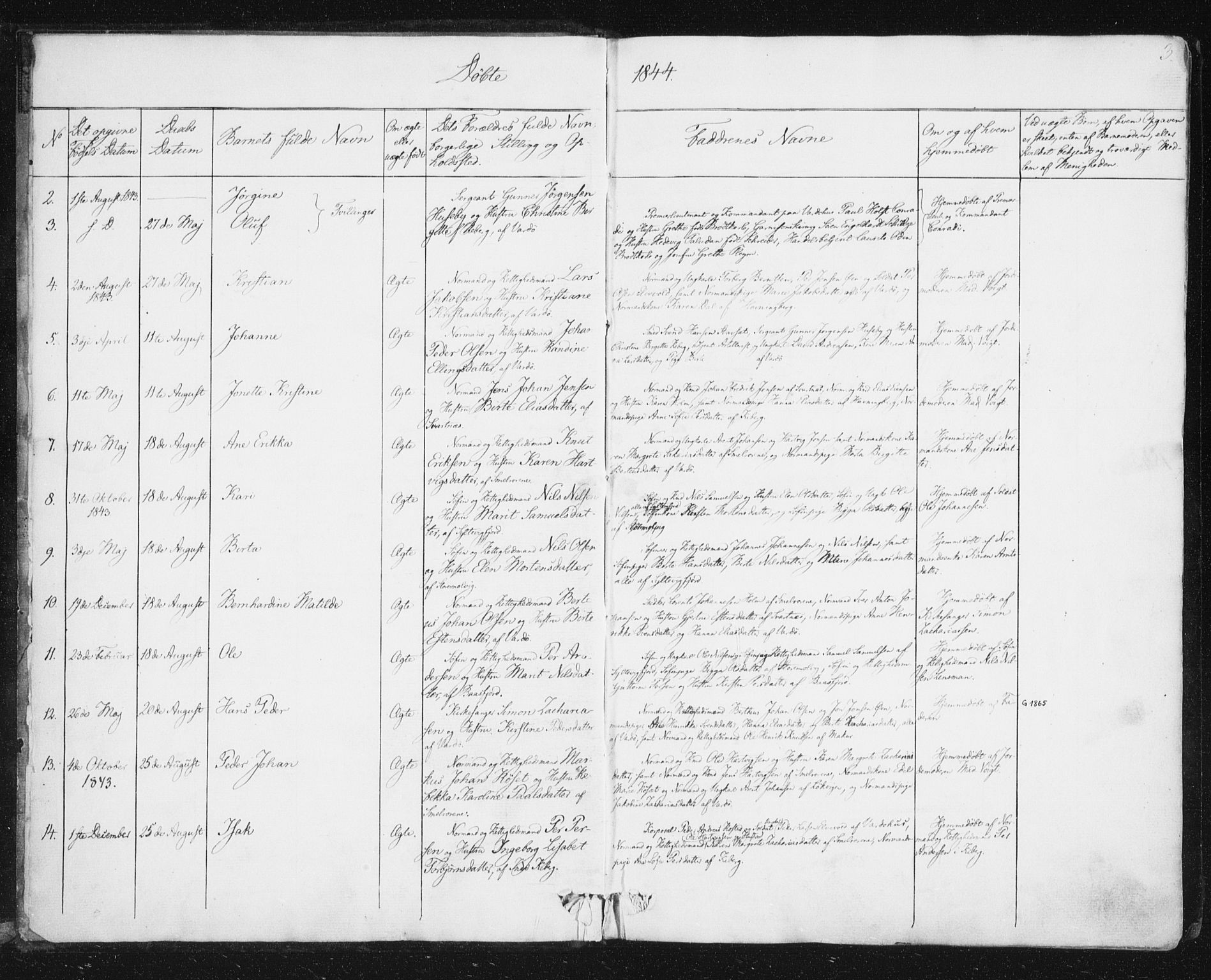 Vardø sokneprestkontor, SATØ/S-1332/H/Ha/L0003kirke: Parish register (official) no. 3, 1843-1861, p. 3