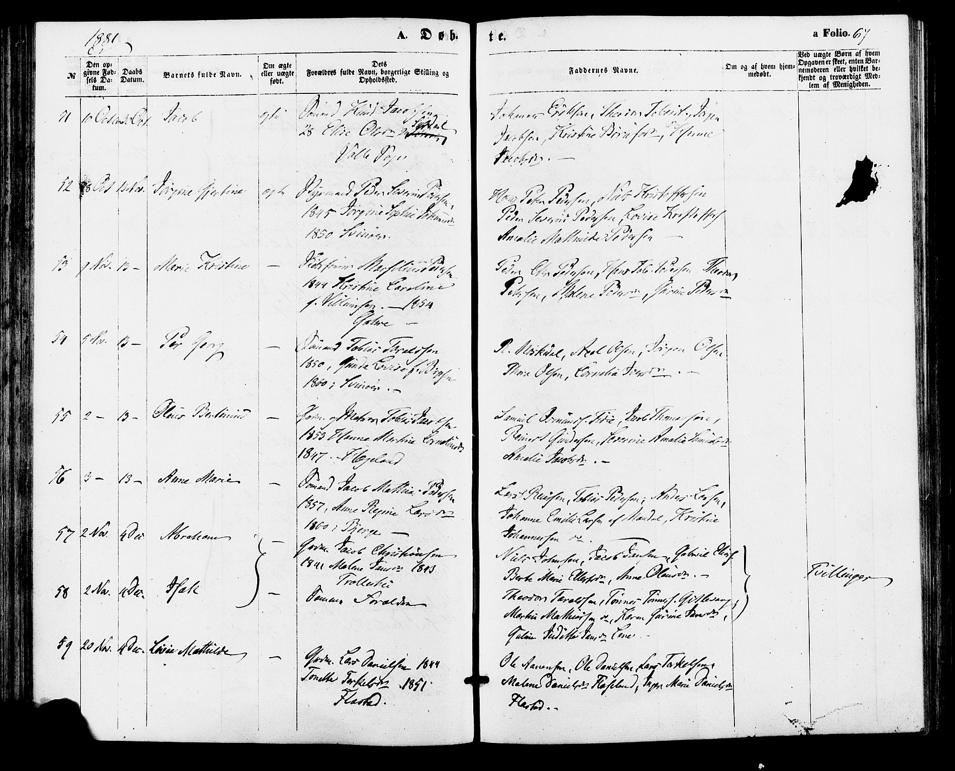 Sør-Audnedal sokneprestkontor, SAK/1111-0039/F/Fa/Faa/L0003: Parish register (official) no. A 3, 1868-1883, p. 68