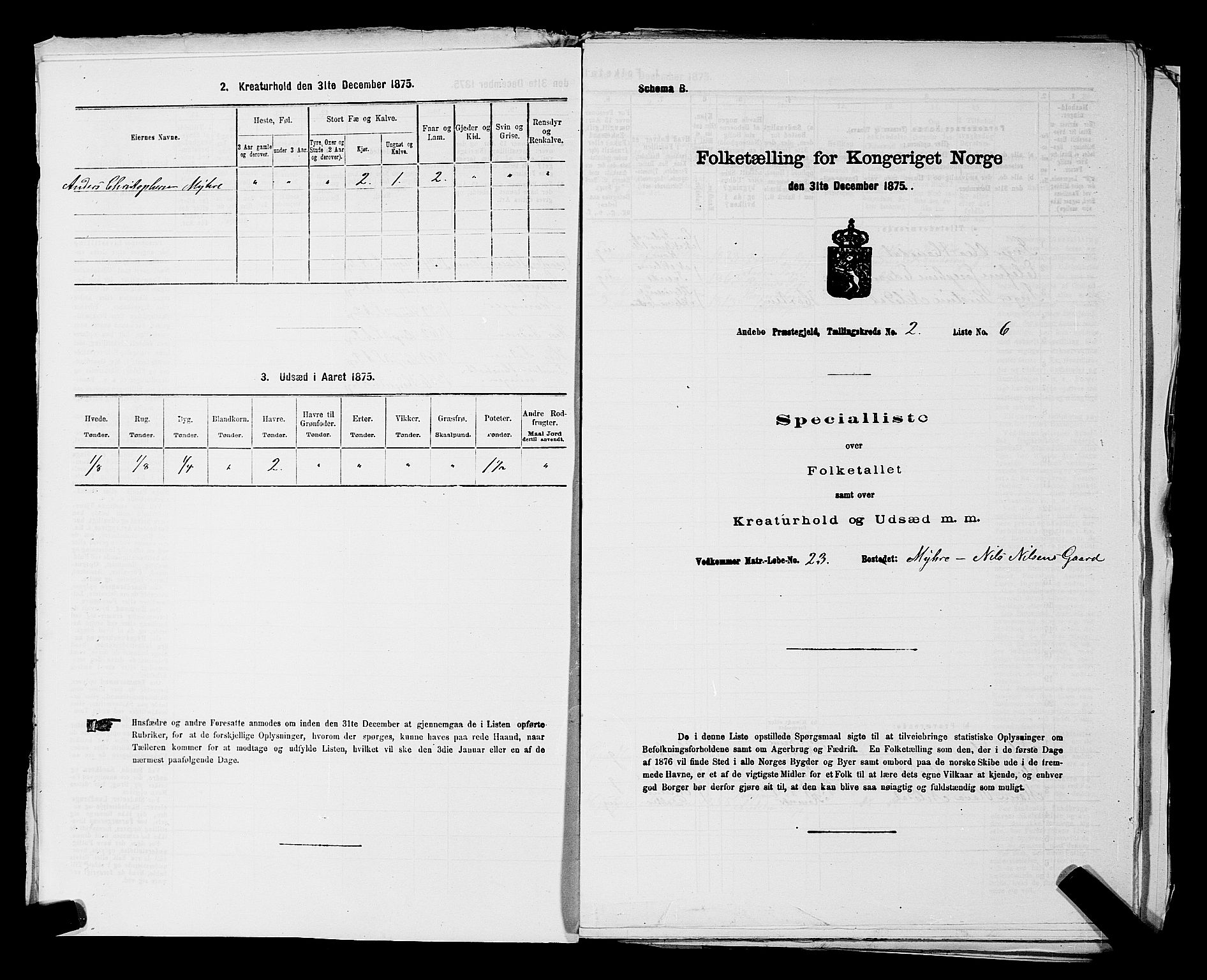 SAKO, 1875 census for 0719P Andebu, 1875, p. 204