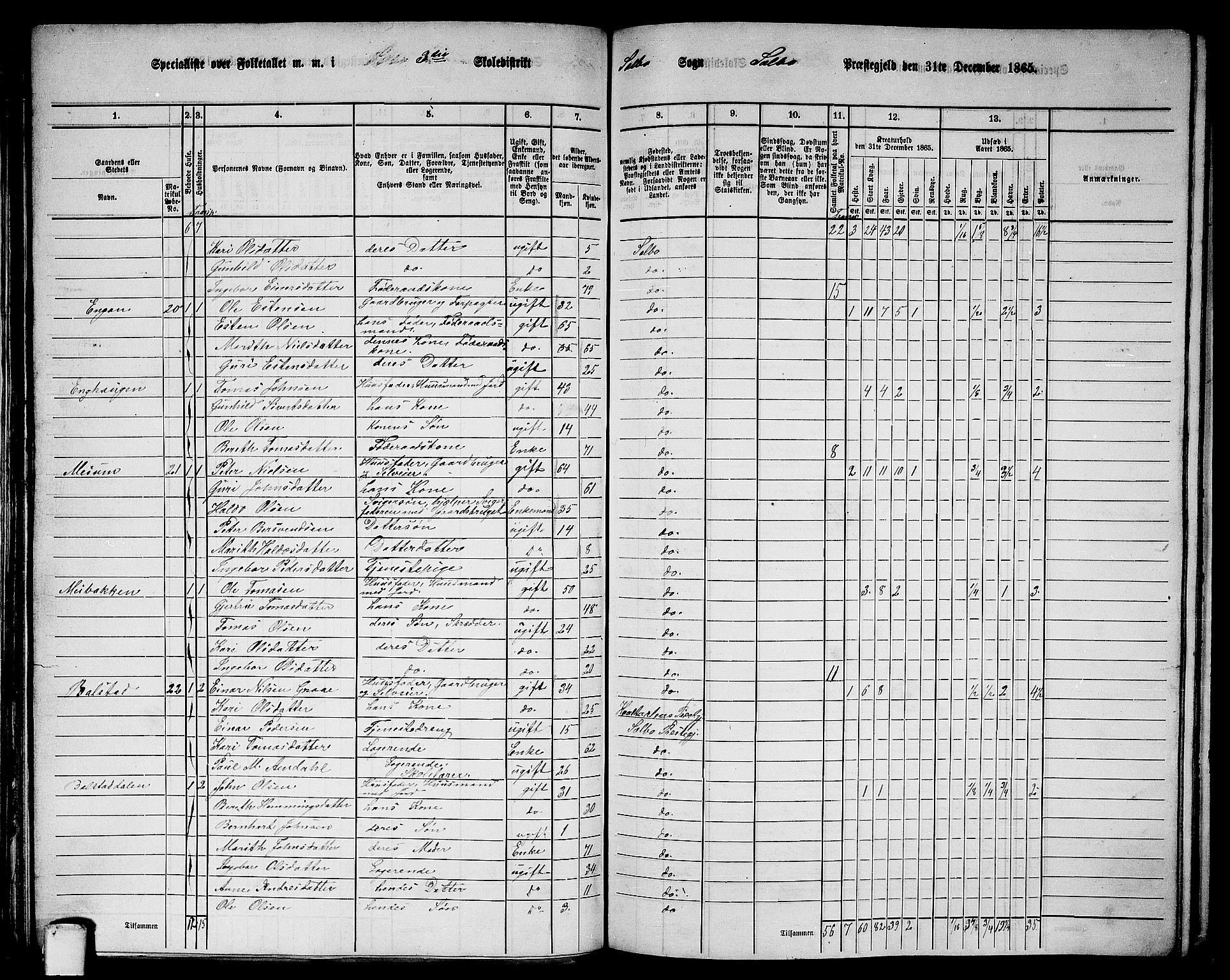 RA, 1865 census for Selbu, 1865, p. 37