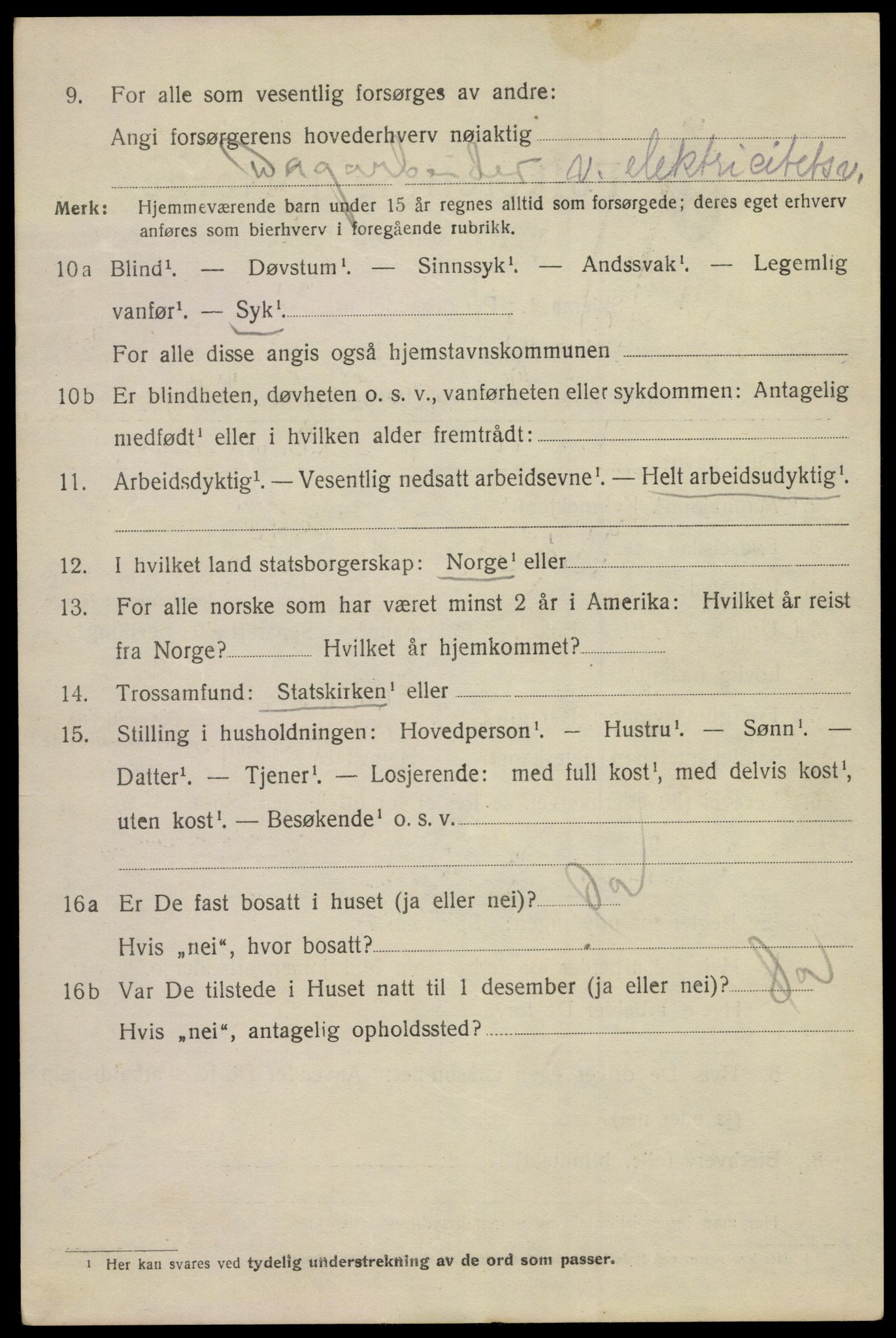 SAKO, 1920 census for Kragerø, 1920, p. 9418