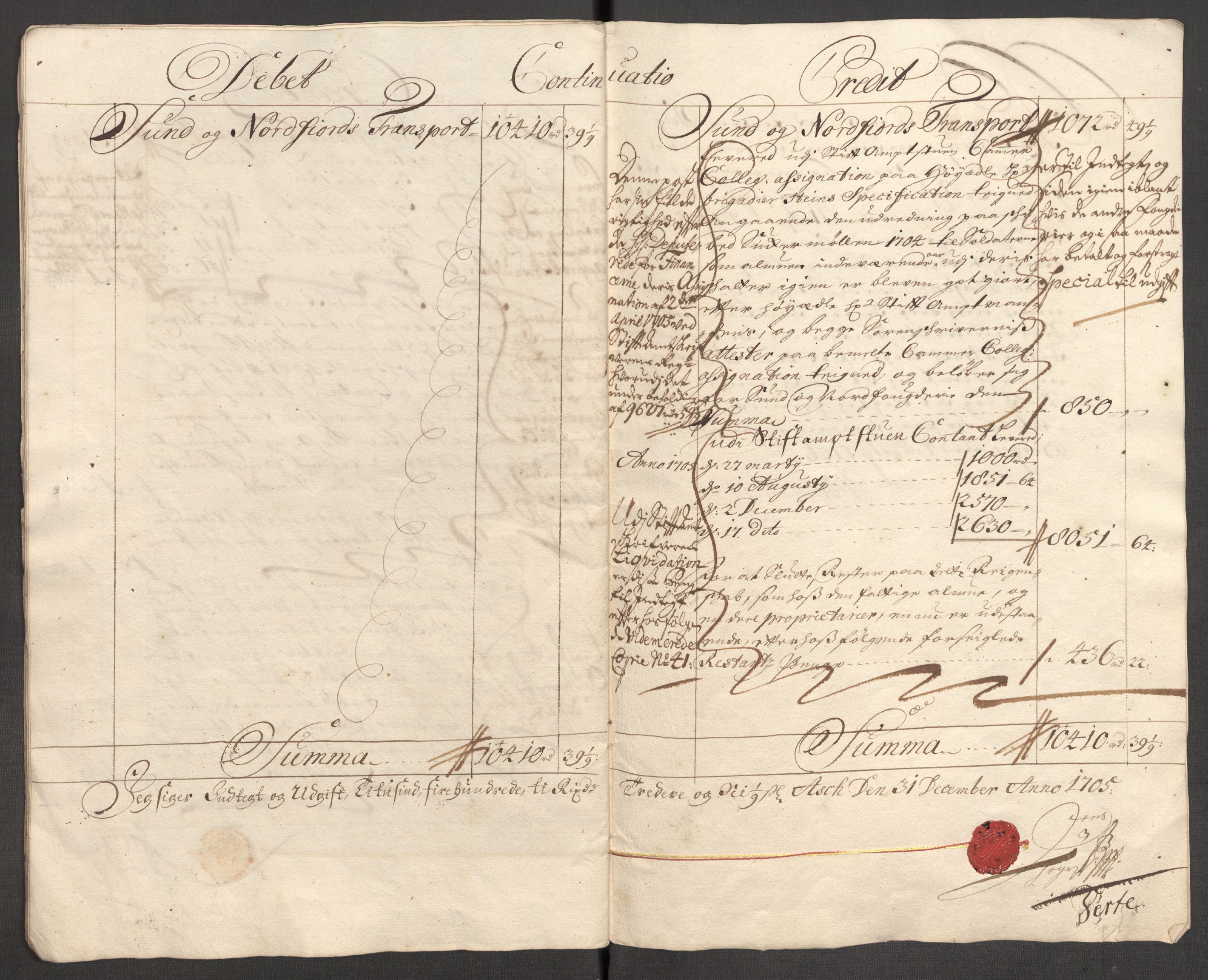 Rentekammeret inntil 1814, Reviderte regnskaper, Fogderegnskap, RA/EA-4092/R53/L3429: Fogderegnskap Sunn- og Nordfjord, 1705, p. 16