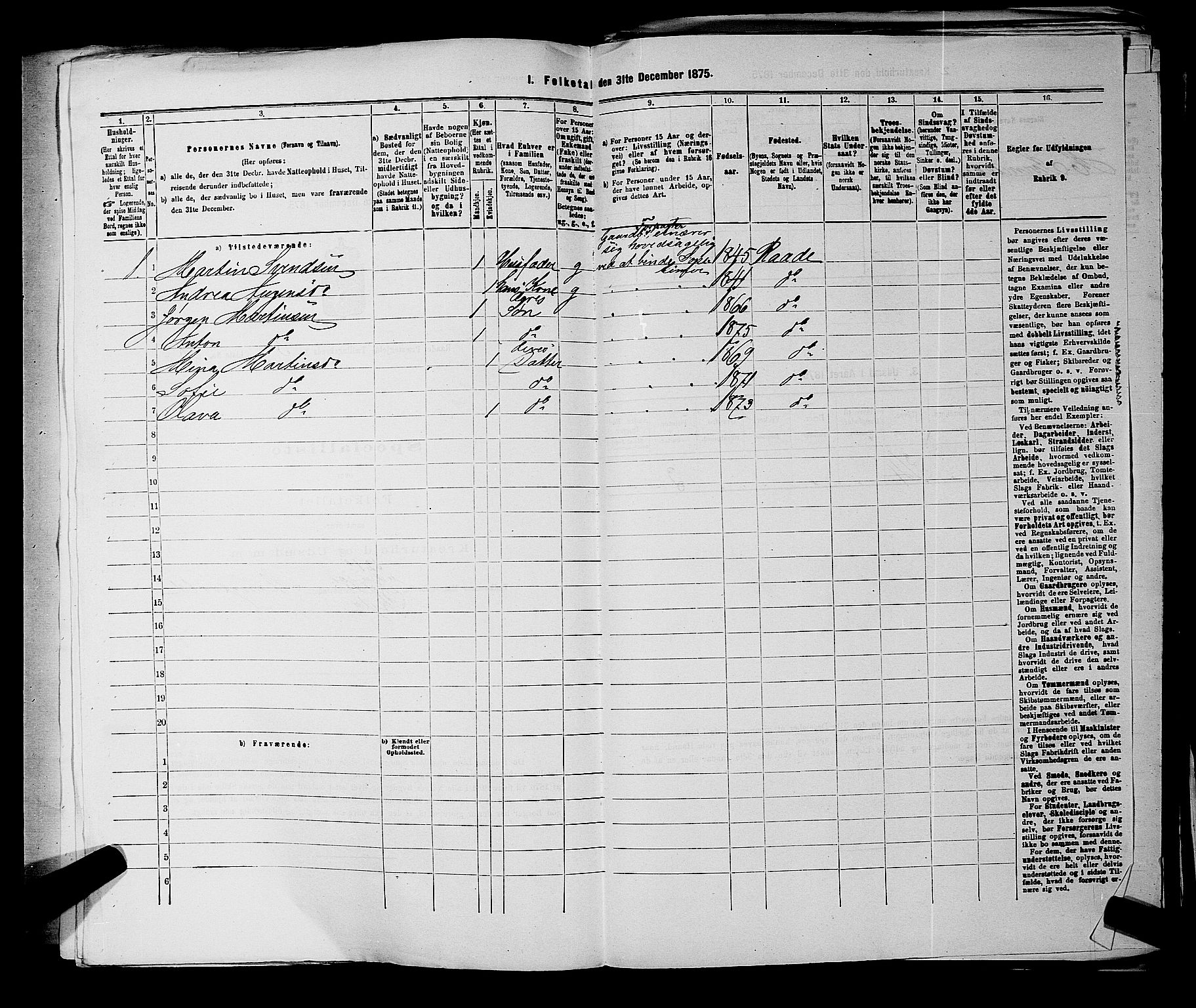 RA, 1875 census for 0135P Råde, 1875, p. 988