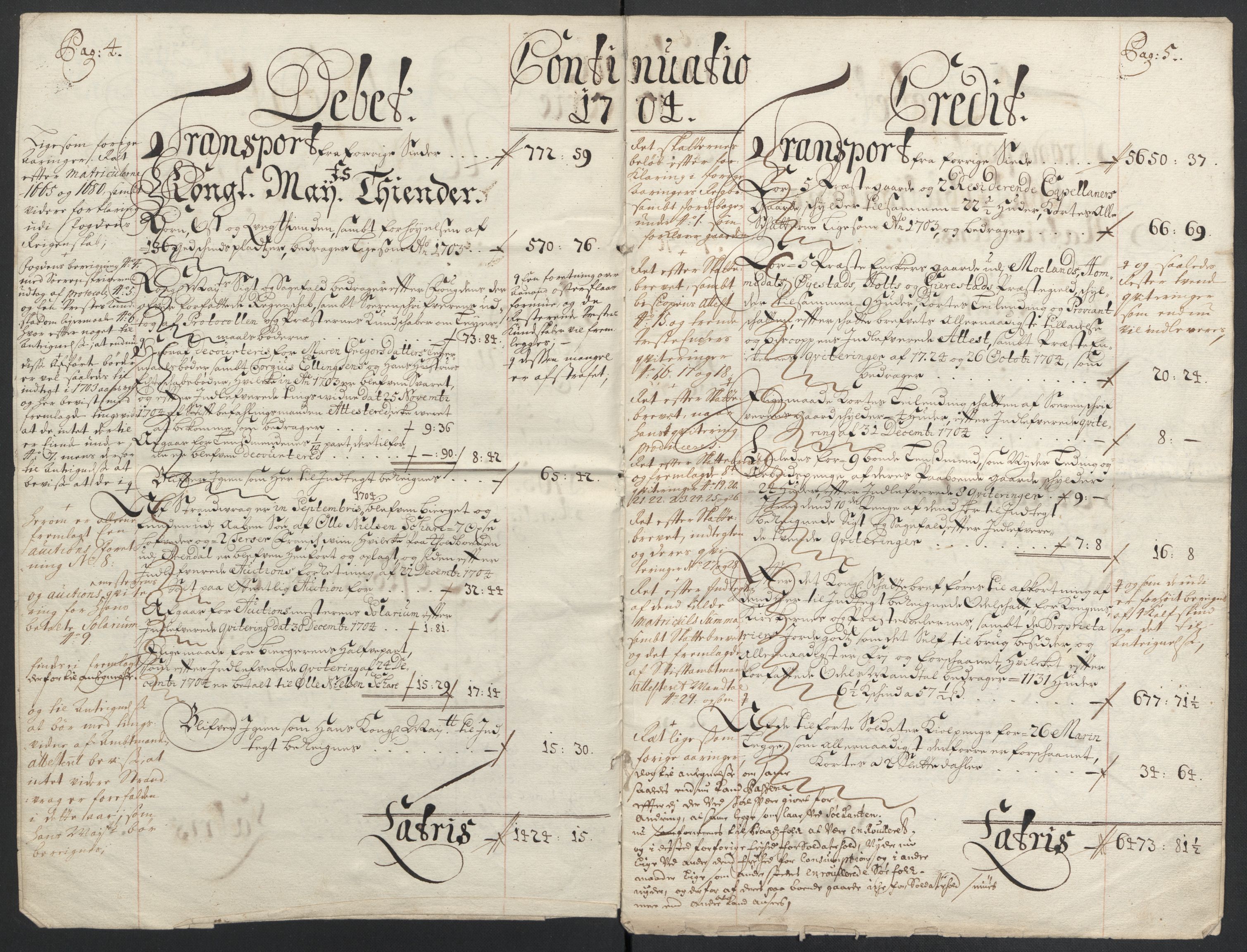 Rentekammeret inntil 1814, Reviderte regnskaper, Fogderegnskap, AV/RA-EA-4092/R39/L2317: Fogderegnskap Nedenes, 1704-1705, p. 5