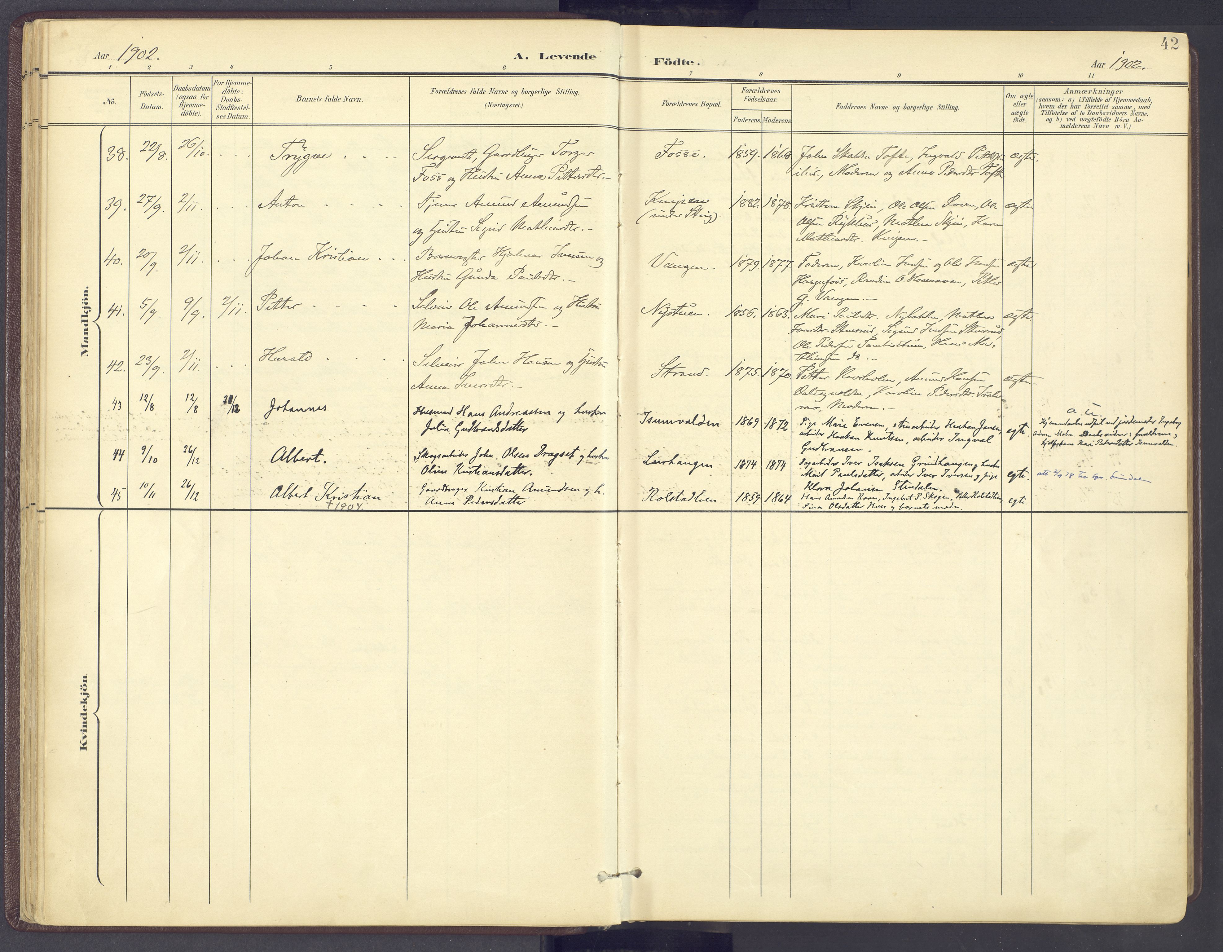 Sør-Fron prestekontor, AV/SAH-PREST-010/H/Ha/Haa/L0004: Parish register (official) no. 4, 1898-1919, p. 42