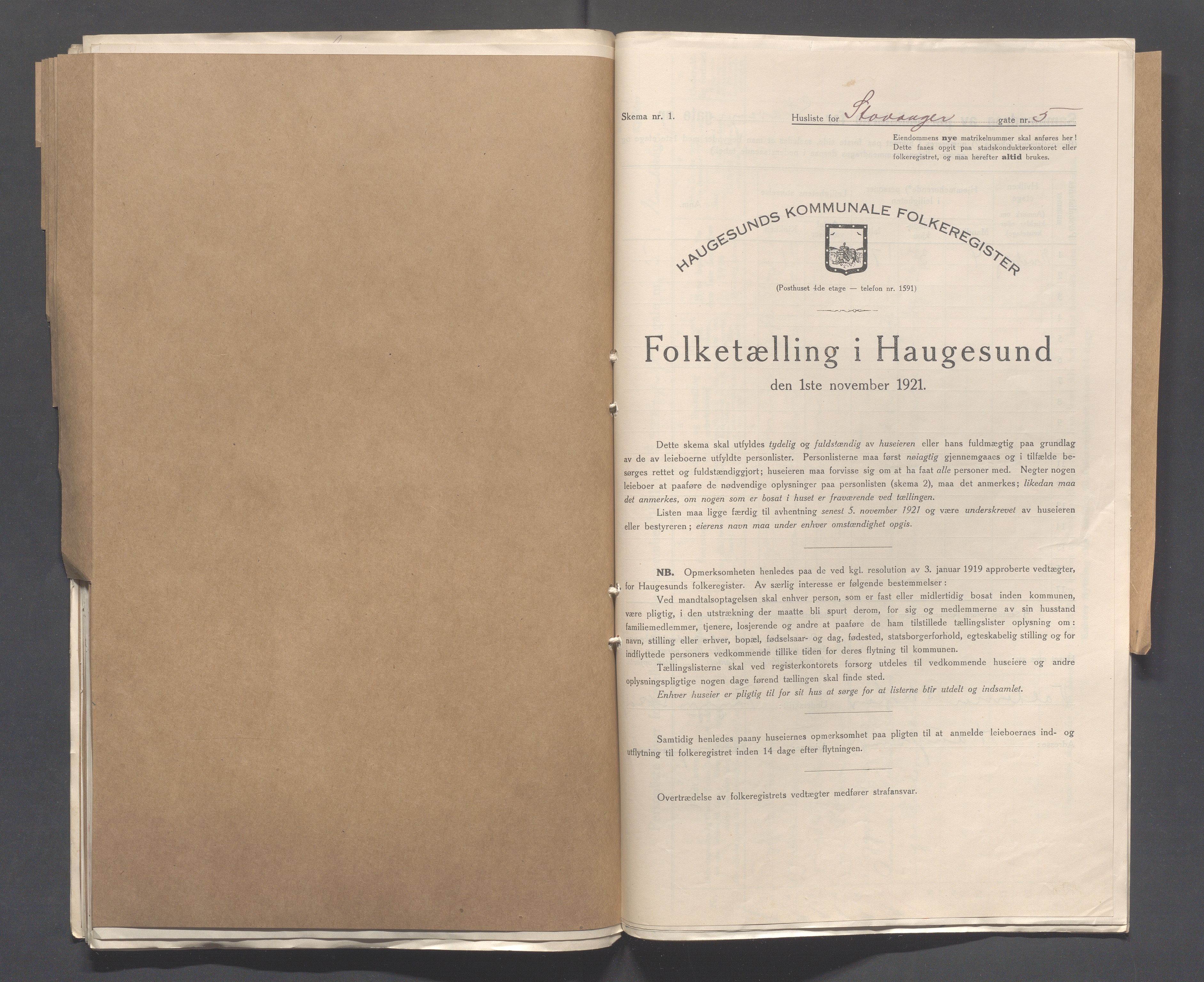 IKAR, Local census 1.11.1921 for Haugesund, 1921, p. 4320
