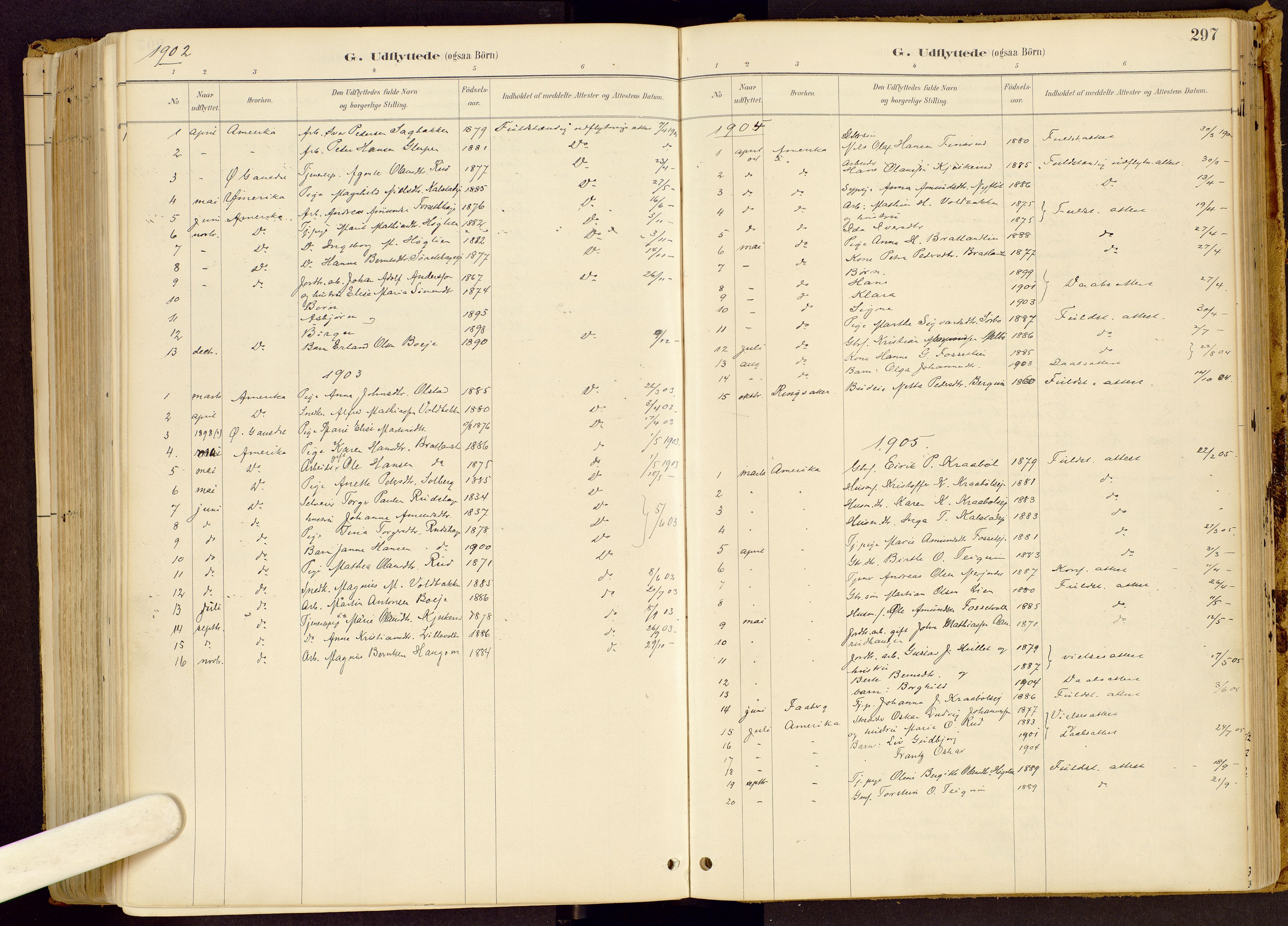 Vestre Gausdal prestekontor, SAH/PREST-094/H/Ha/Haa/L0001: Parish register (official) no. 1, 1887-1914, p. 297