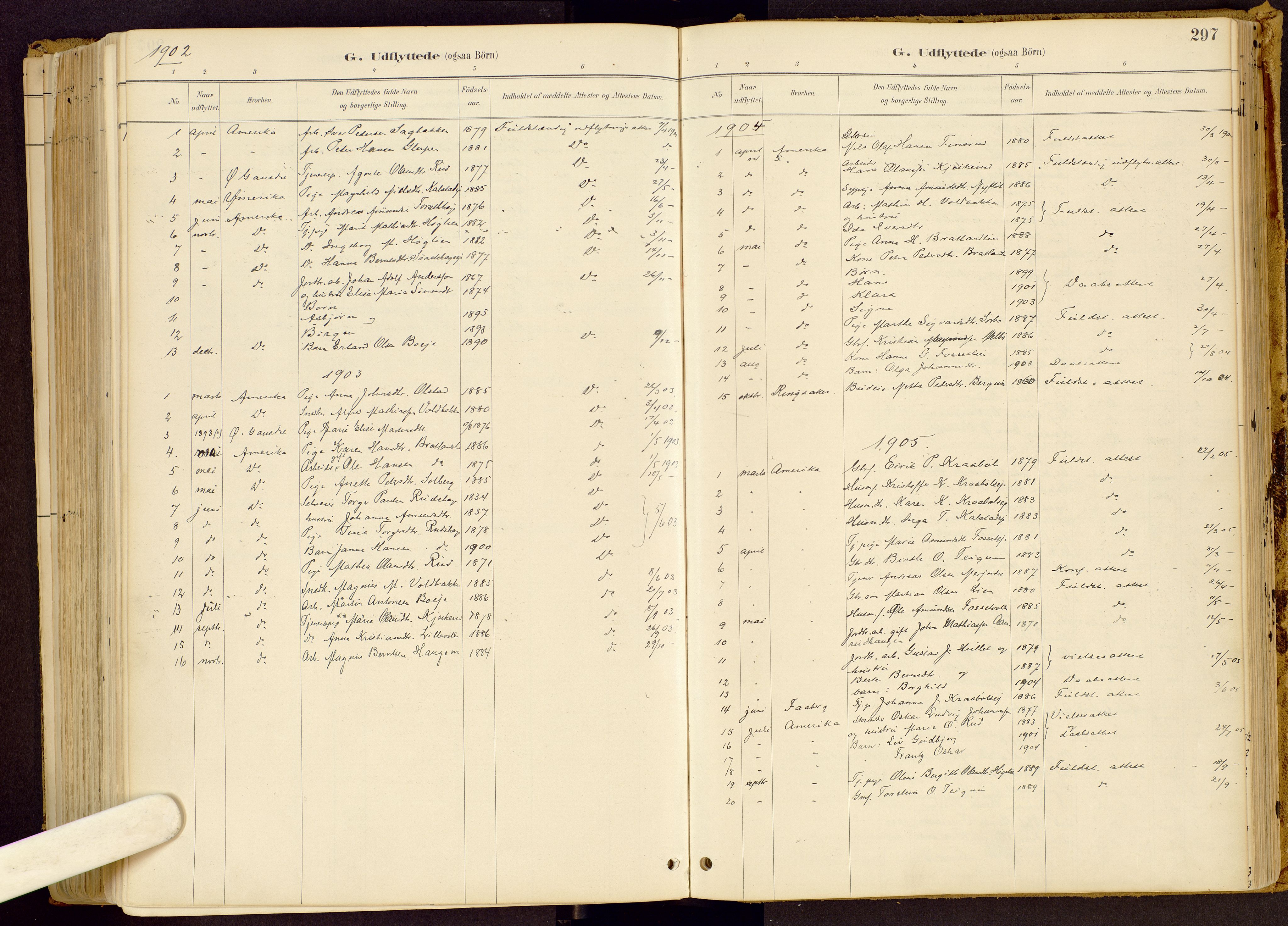 Vestre Gausdal prestekontor, AV/SAH-PREST-094/H/Ha/Haa/L0001: Parish register (official) no. 1, 1887-1914, p. 297