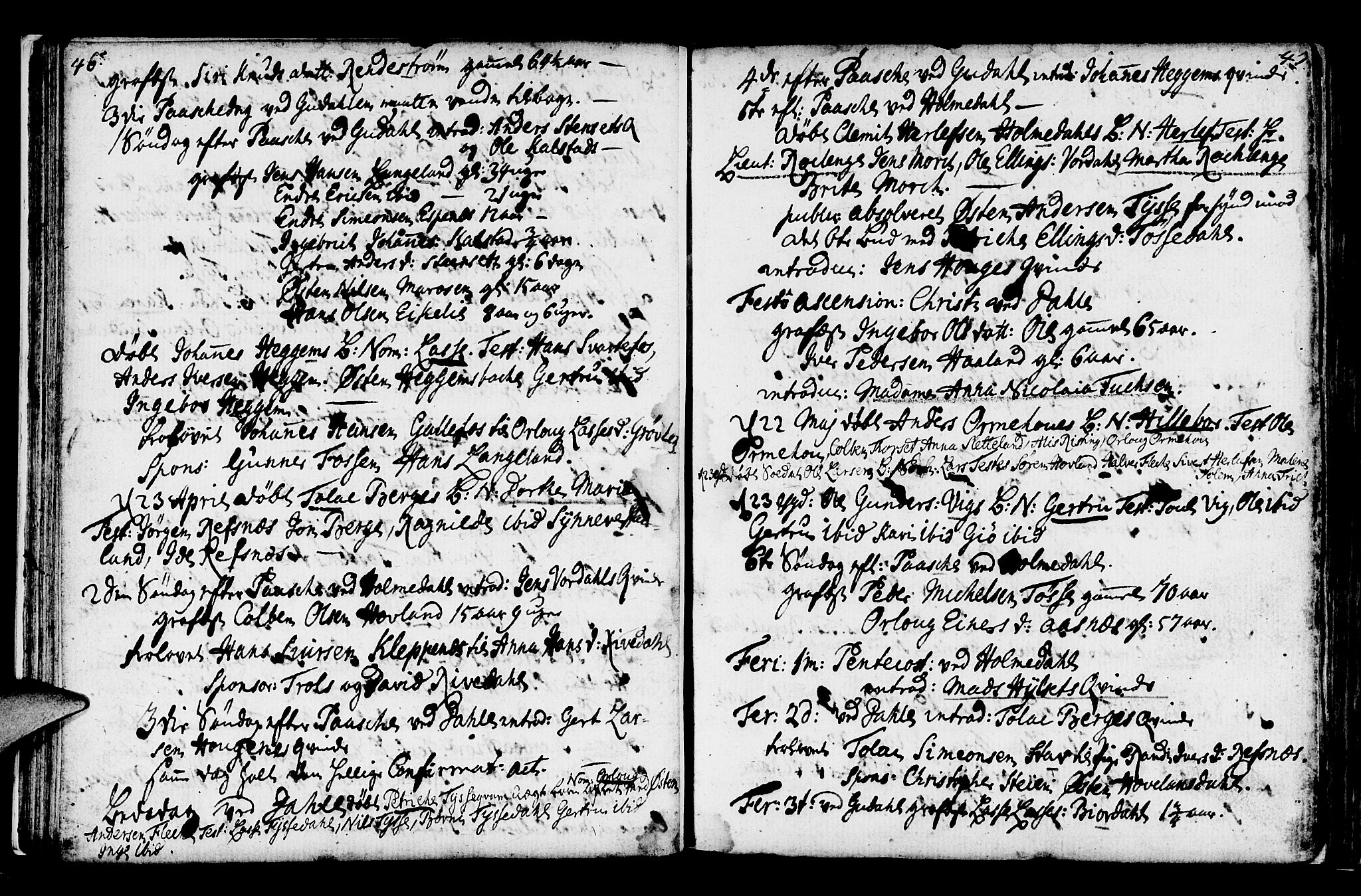 Fjaler sokneprestembete, AV/SAB-A-79801/H/Haa/Haaa/L0001: Parish register (official) no. A 1, 1755-1778, p. 46-47