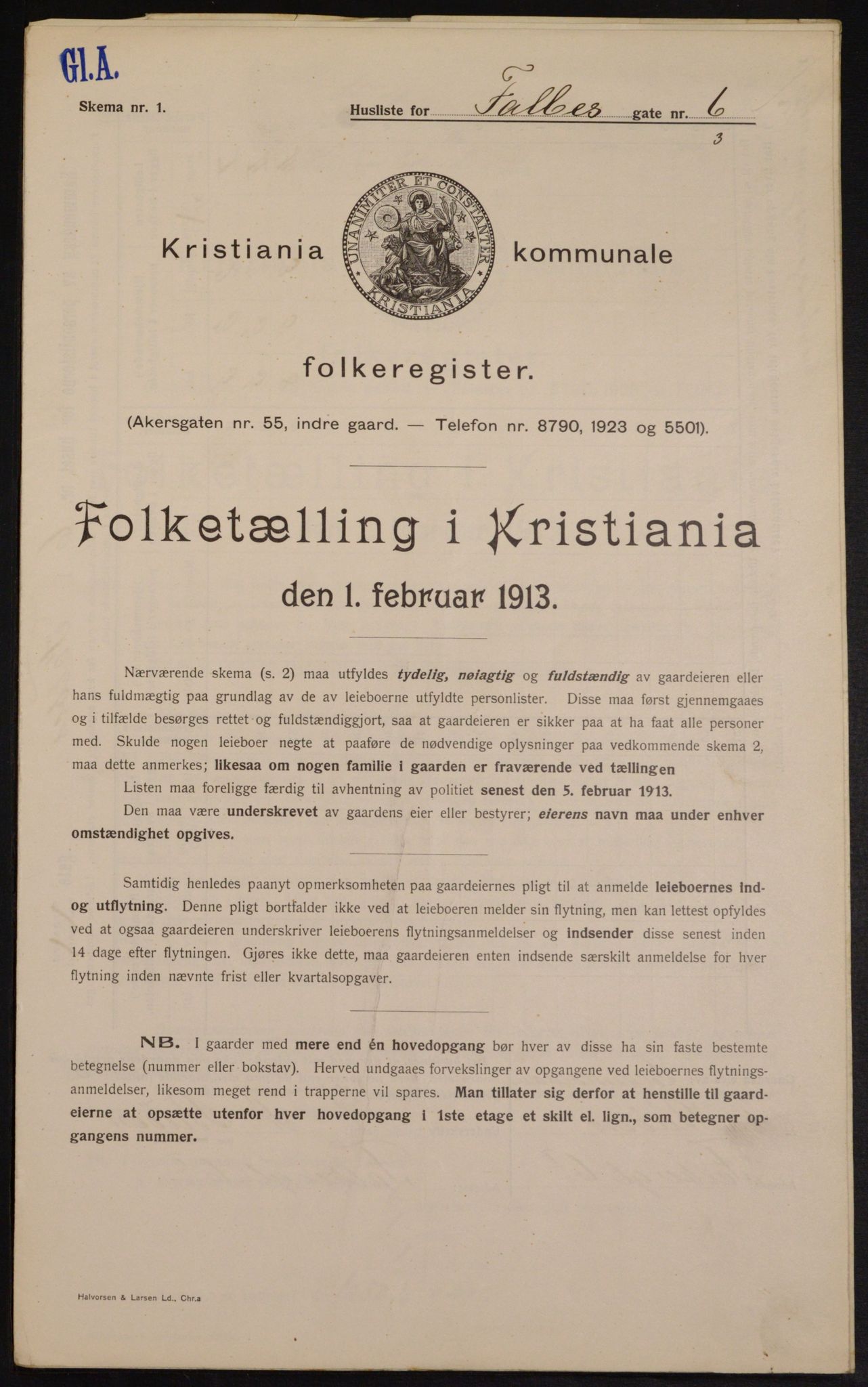 OBA, Municipal Census 1913 for Kristiania, 1913, p. 23293