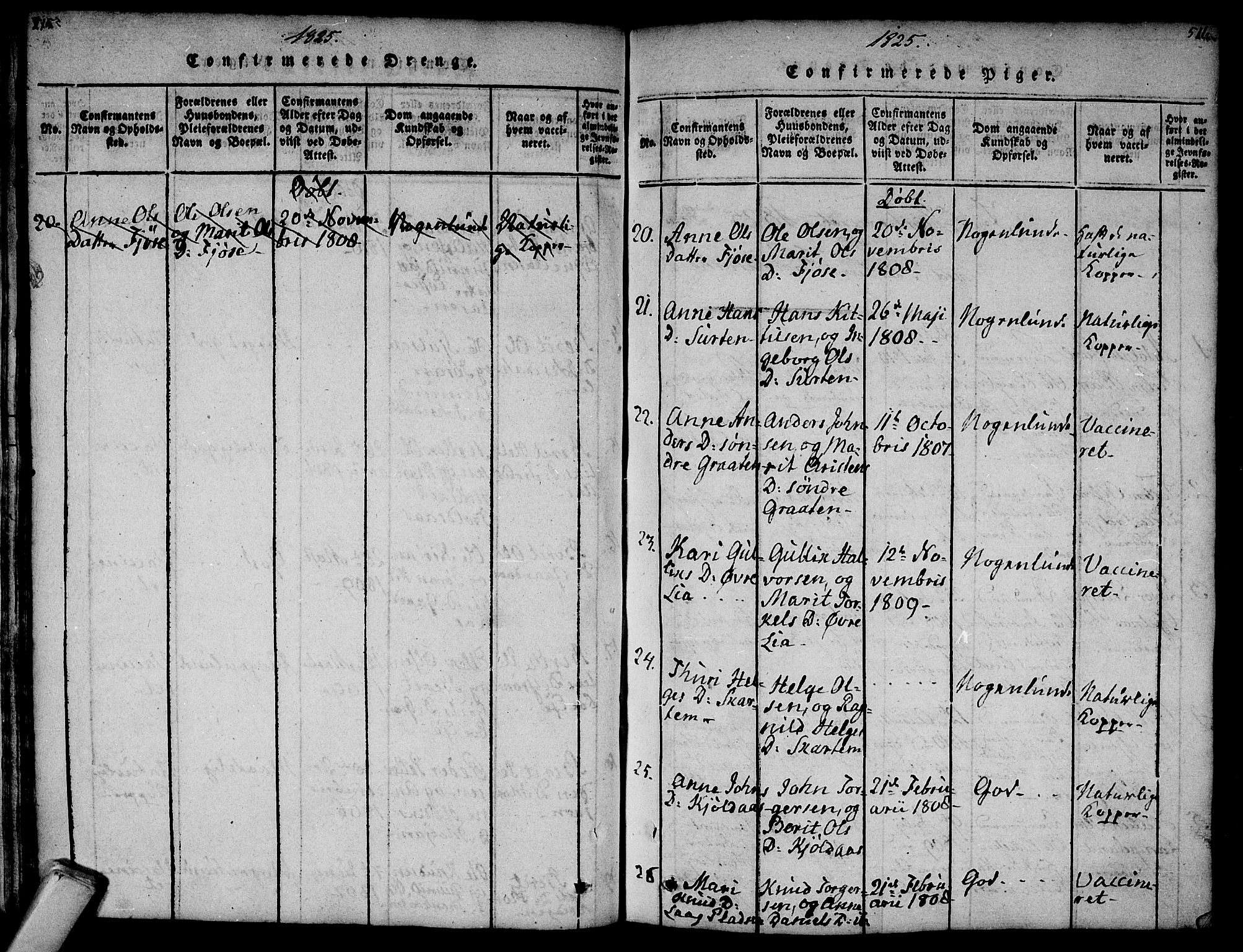 Flesberg kirkebøker, AV/SAKO-A-18/F/Fa/L0005: Parish register (official) no. I 5, 1816-1834, p. 515-516