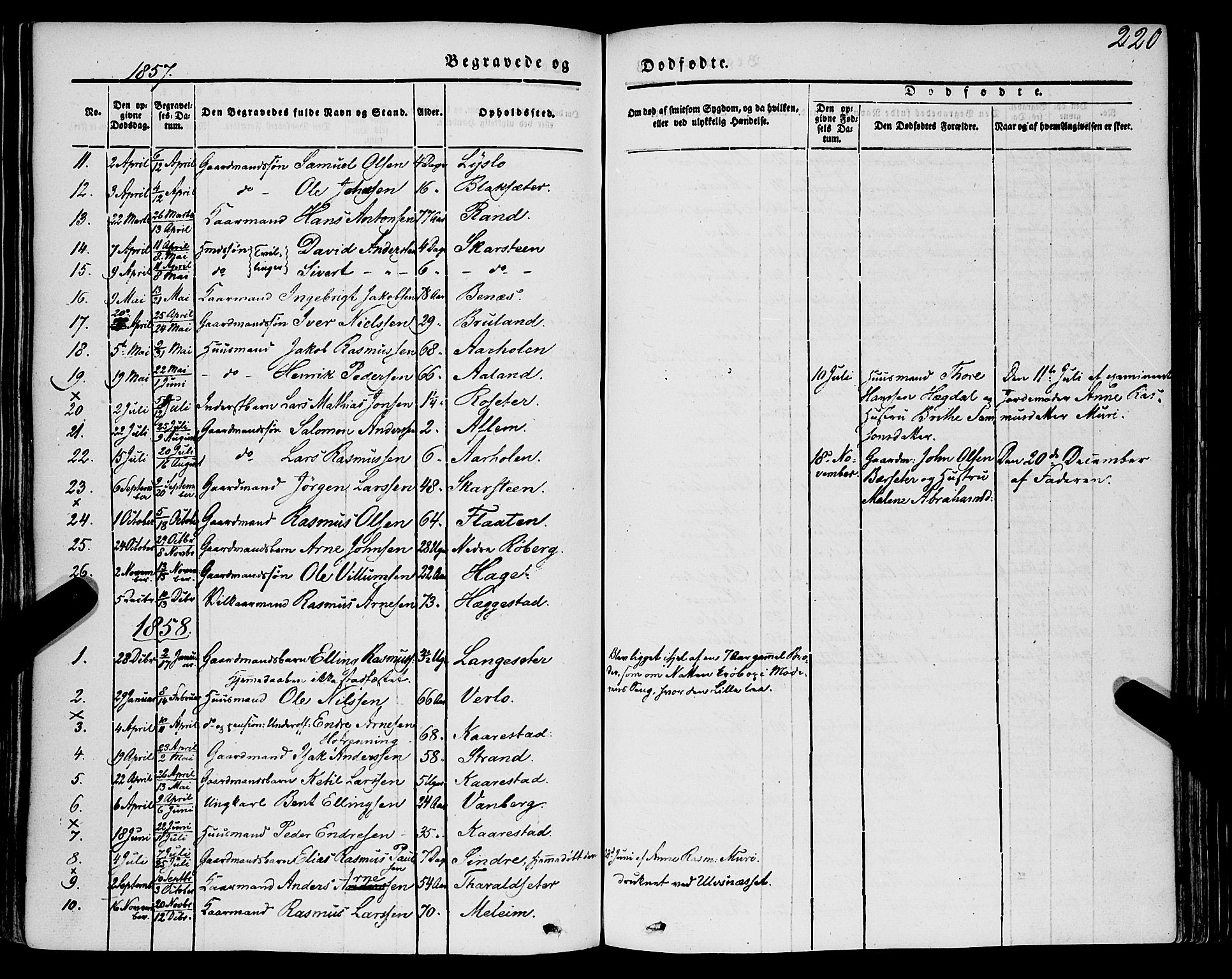 Innvik sokneprestembete, AV/SAB-A-80501: Parish register (official) no. A 5, 1847-1865, p. 220