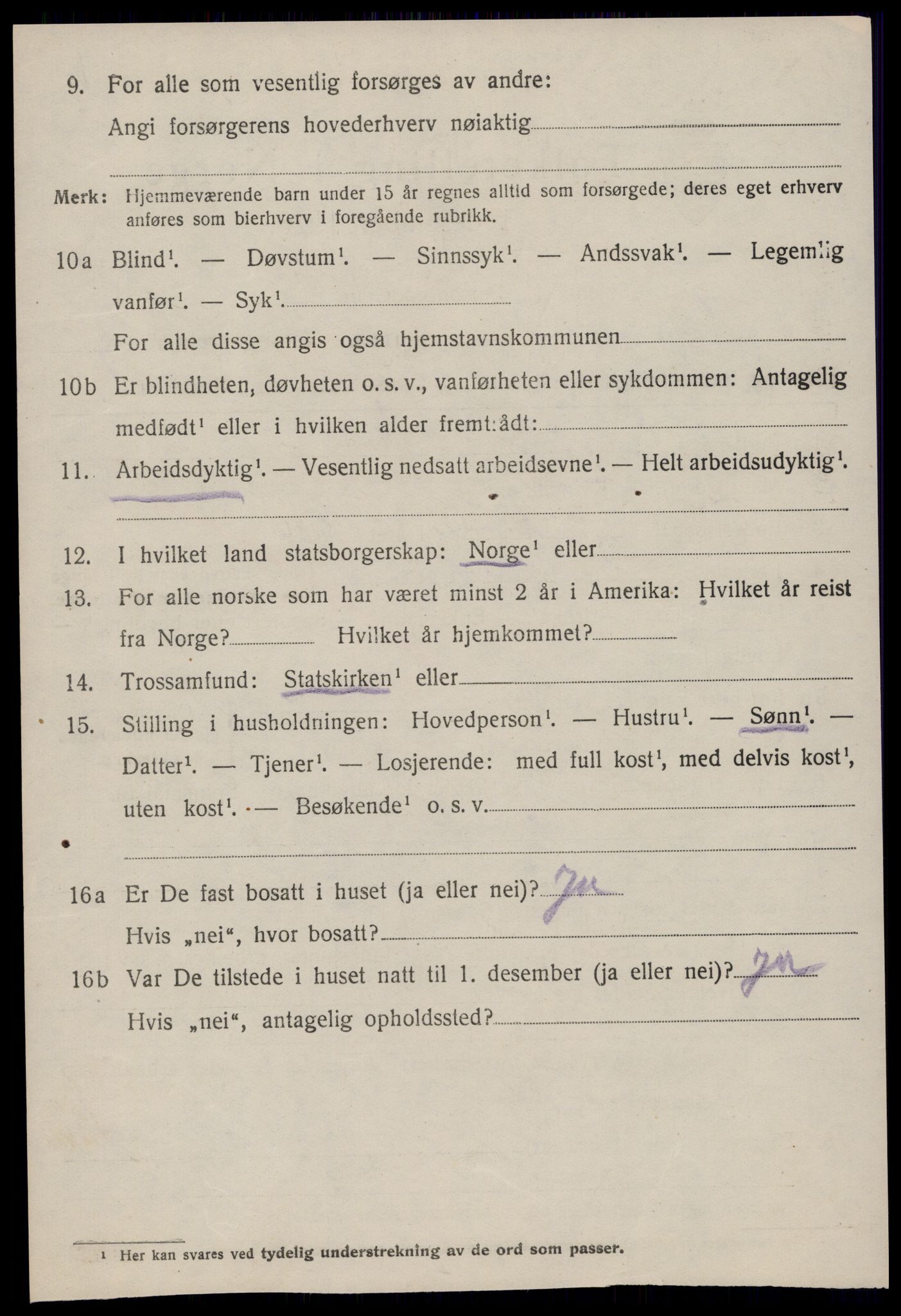 SAT, 1920 census for Borgund, 1920, p. 18089