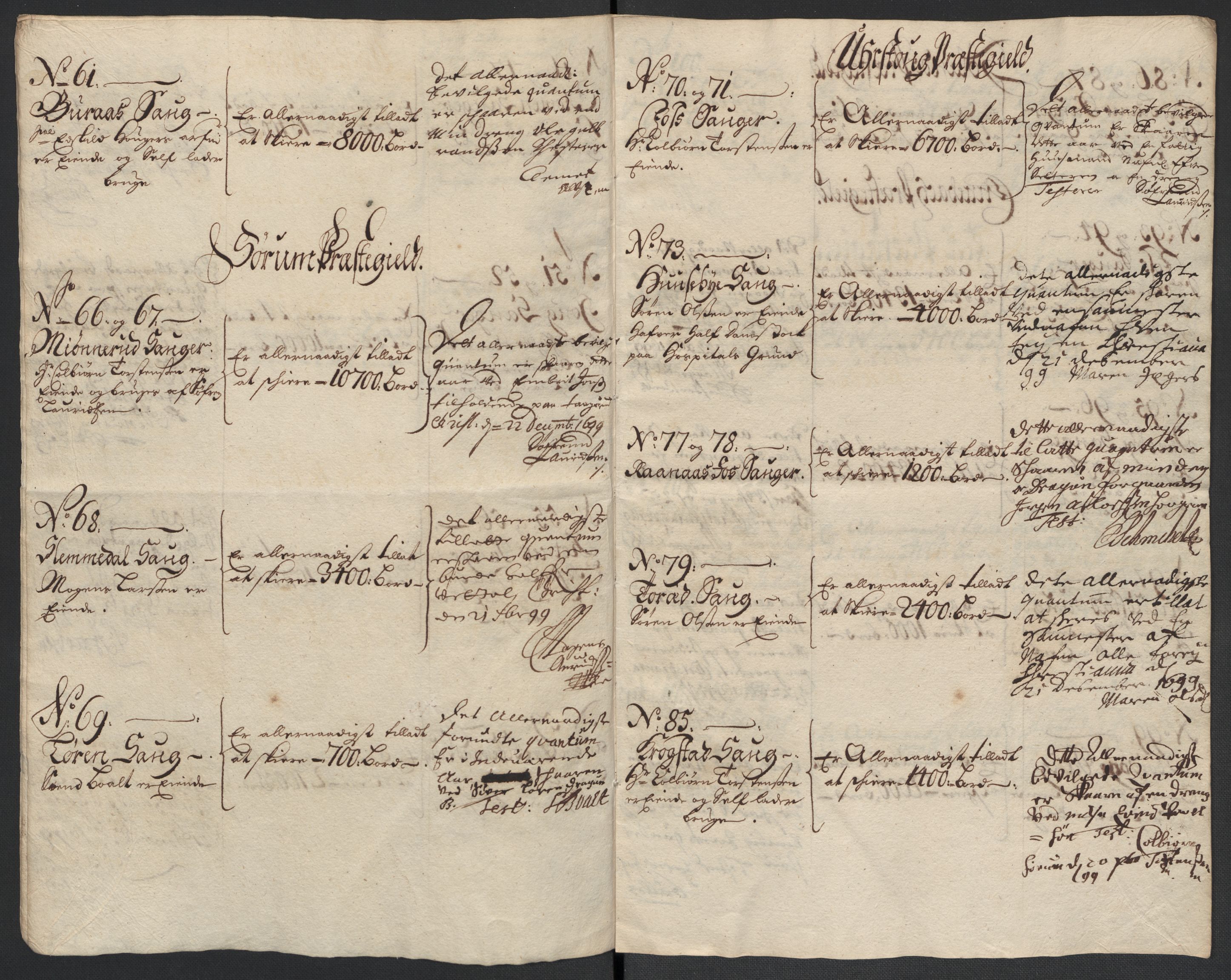 Rentekammeret inntil 1814, Reviderte regnskaper, Fogderegnskap, AV/RA-EA-4092/R11/L0582: Fogderegnskap Nedre Romerike, 1699, p. 313