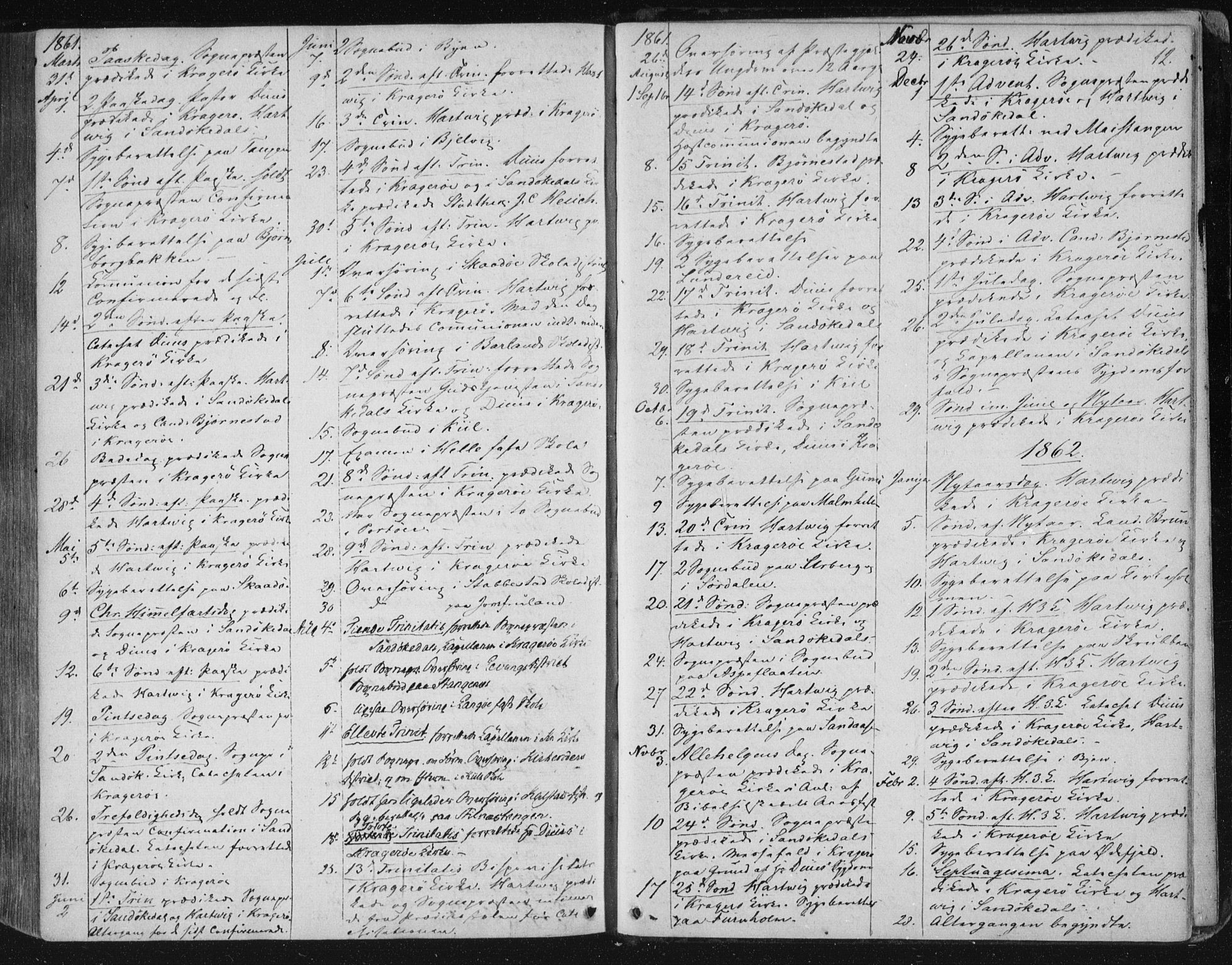 Kragerø kirkebøker, SAKO/A-278/F/Fa/L0006: Parish register (official) no. 6, 1847-1861, p. 12