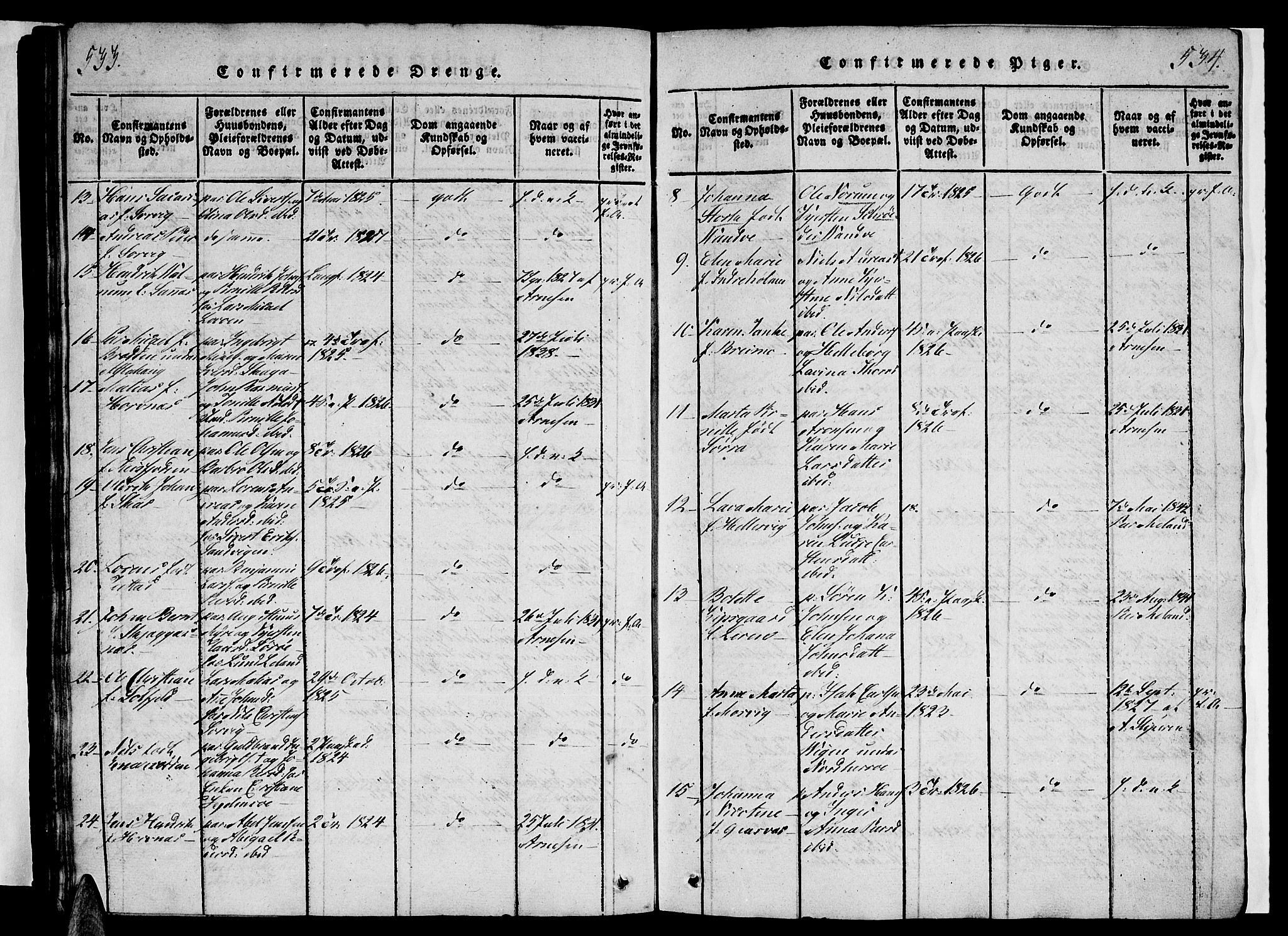 Ministerialprotokoller, klokkerbøker og fødselsregistre - Nordland, AV/SAT-A-1459/834/L0510: Parish register (copy) no. 834C01, 1820-1847, p. 533-534