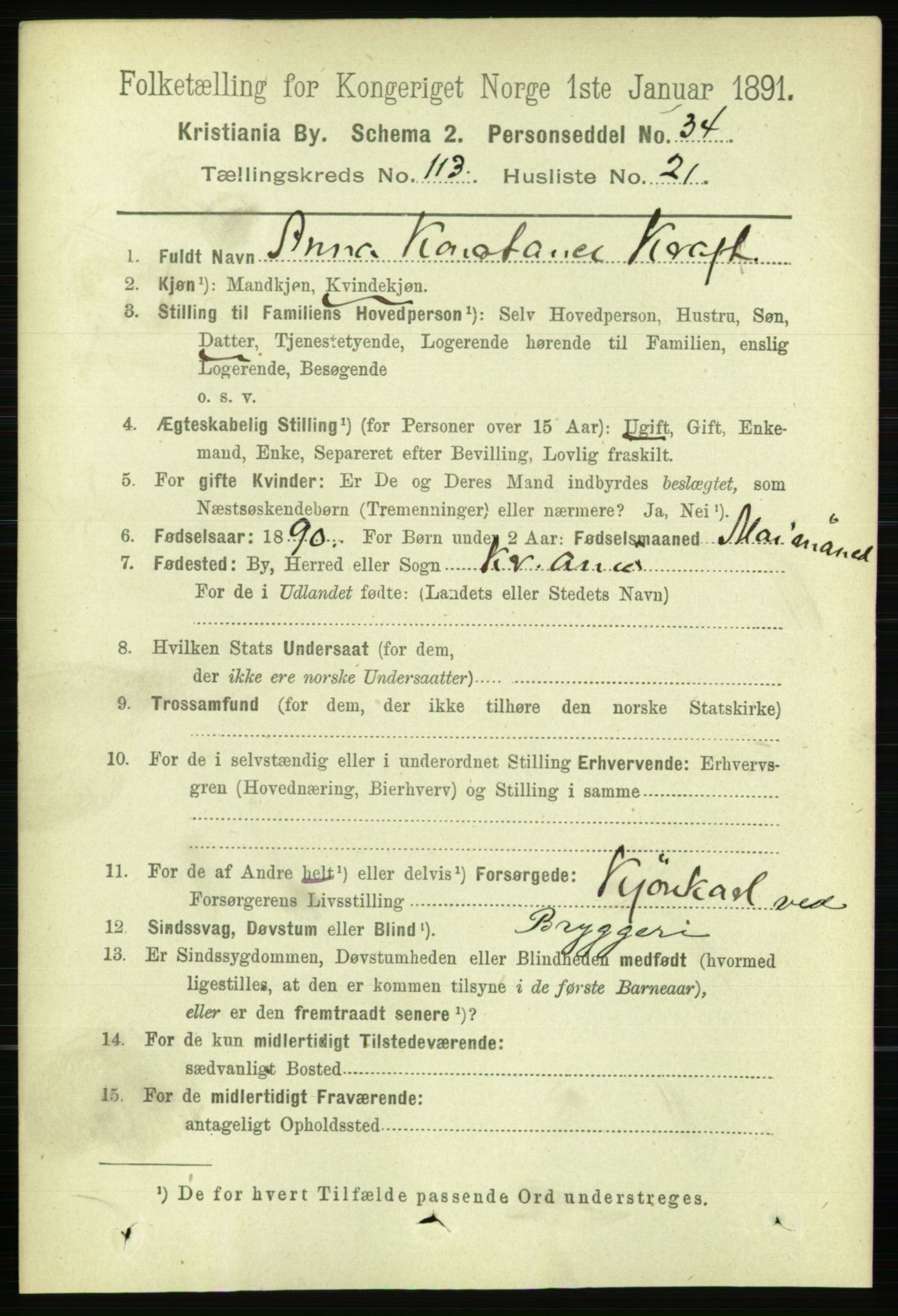 RA, 1891 census for 0301 Kristiania, 1891, p. 60673