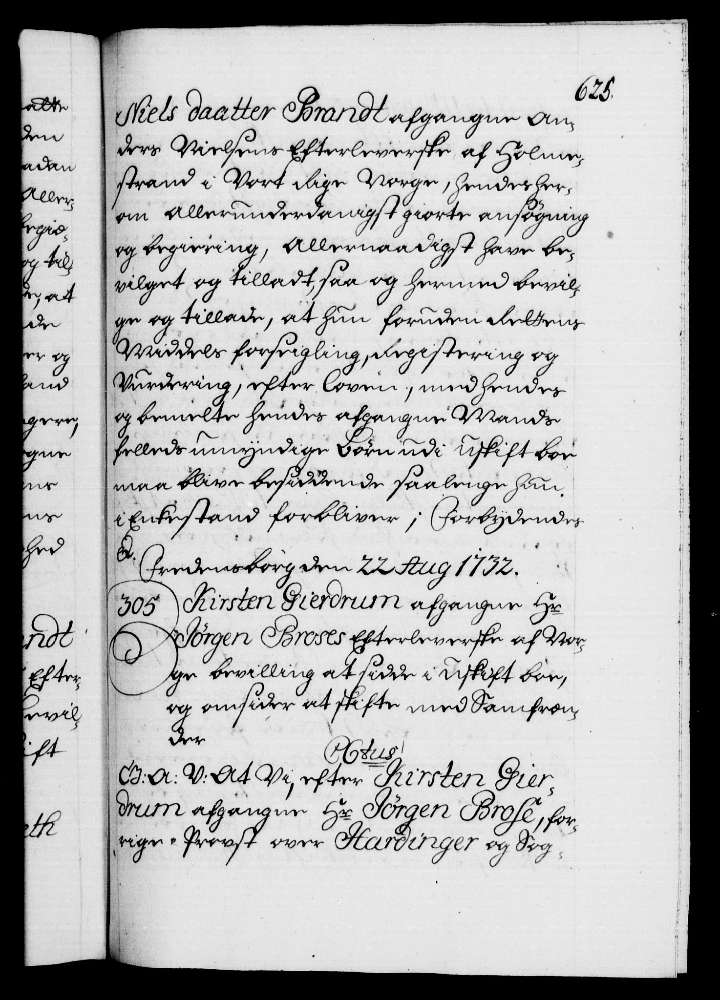 Danske Kanselli 1572-1799, AV/RA-EA-3023/F/Fc/Fca/Fcaa/L0027: Norske registre, 1730-1732, p. 625a