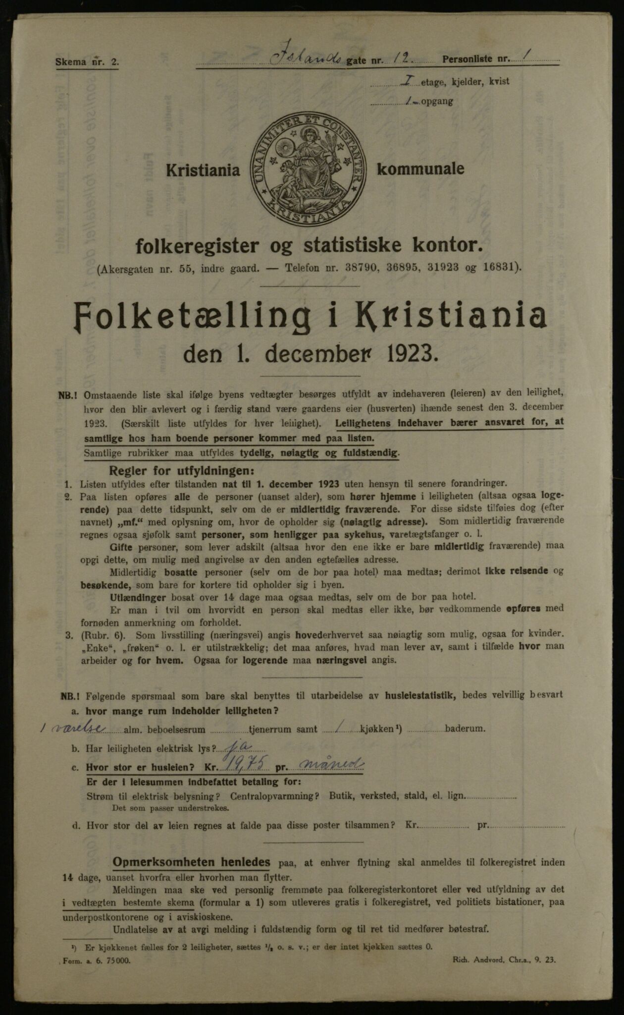 OBA, Municipal Census 1923 for Kristiania, 1923, p. 49862