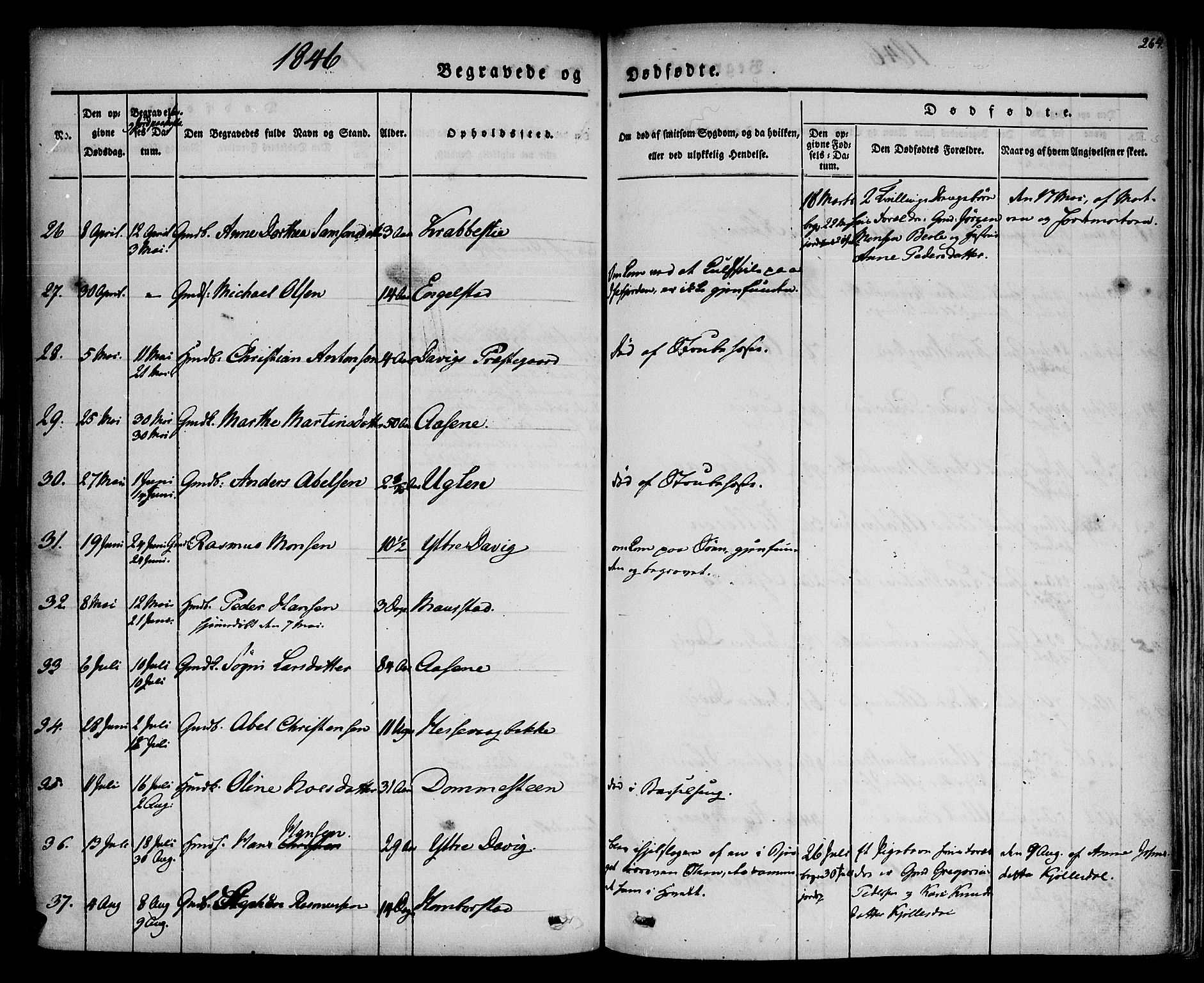 Davik sokneprestembete, SAB/A-79701/H/Haa/Haaa/L0004: Parish register (official) no. A 4, 1830-1849, p. 264