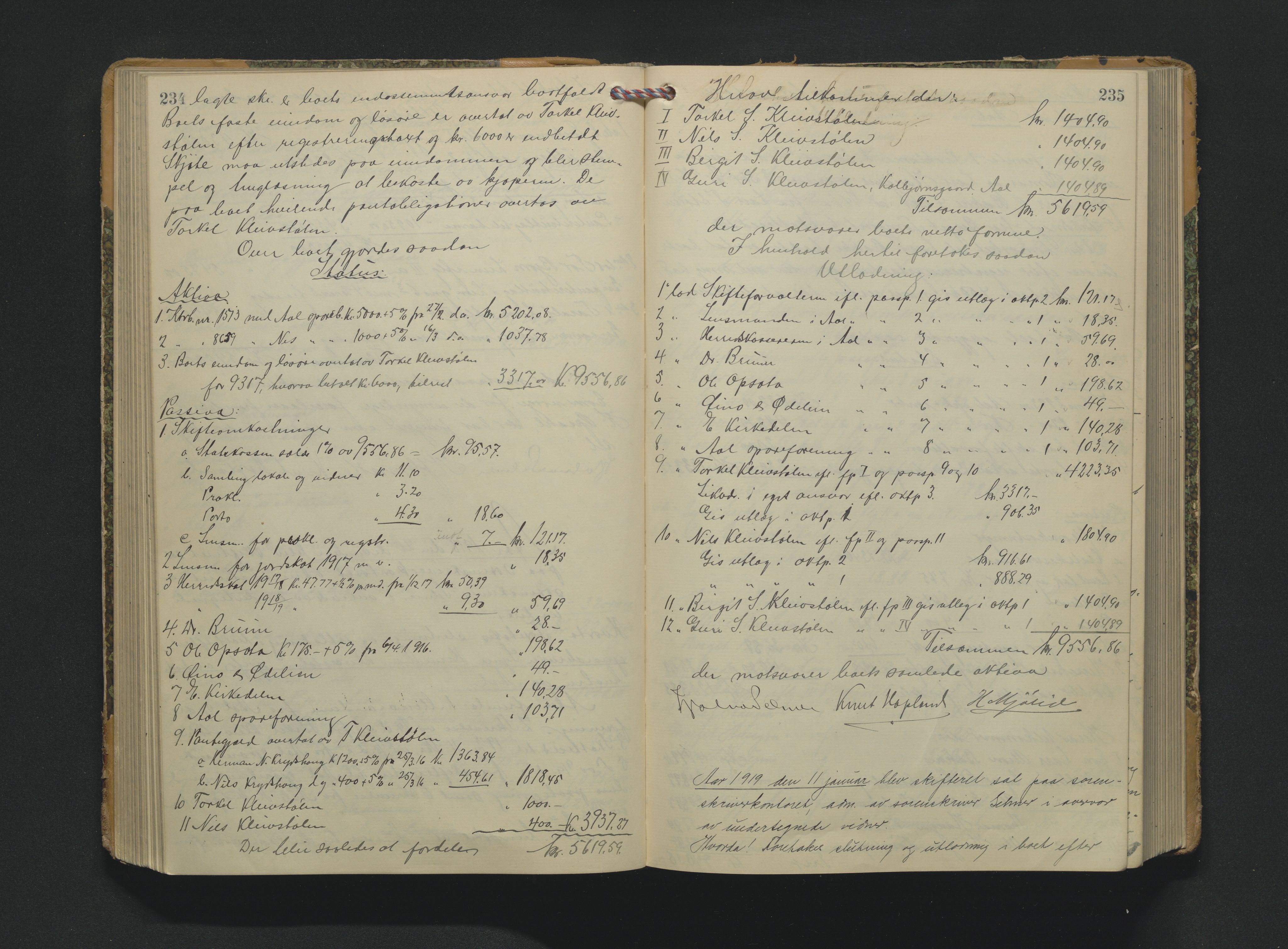 Hallingdal sorenskriveri, AV/SAKO-A-121/H/Hb/Hbd/L0009: Skifteutlodningsprotokoll, 1916-1924, p. 234-235