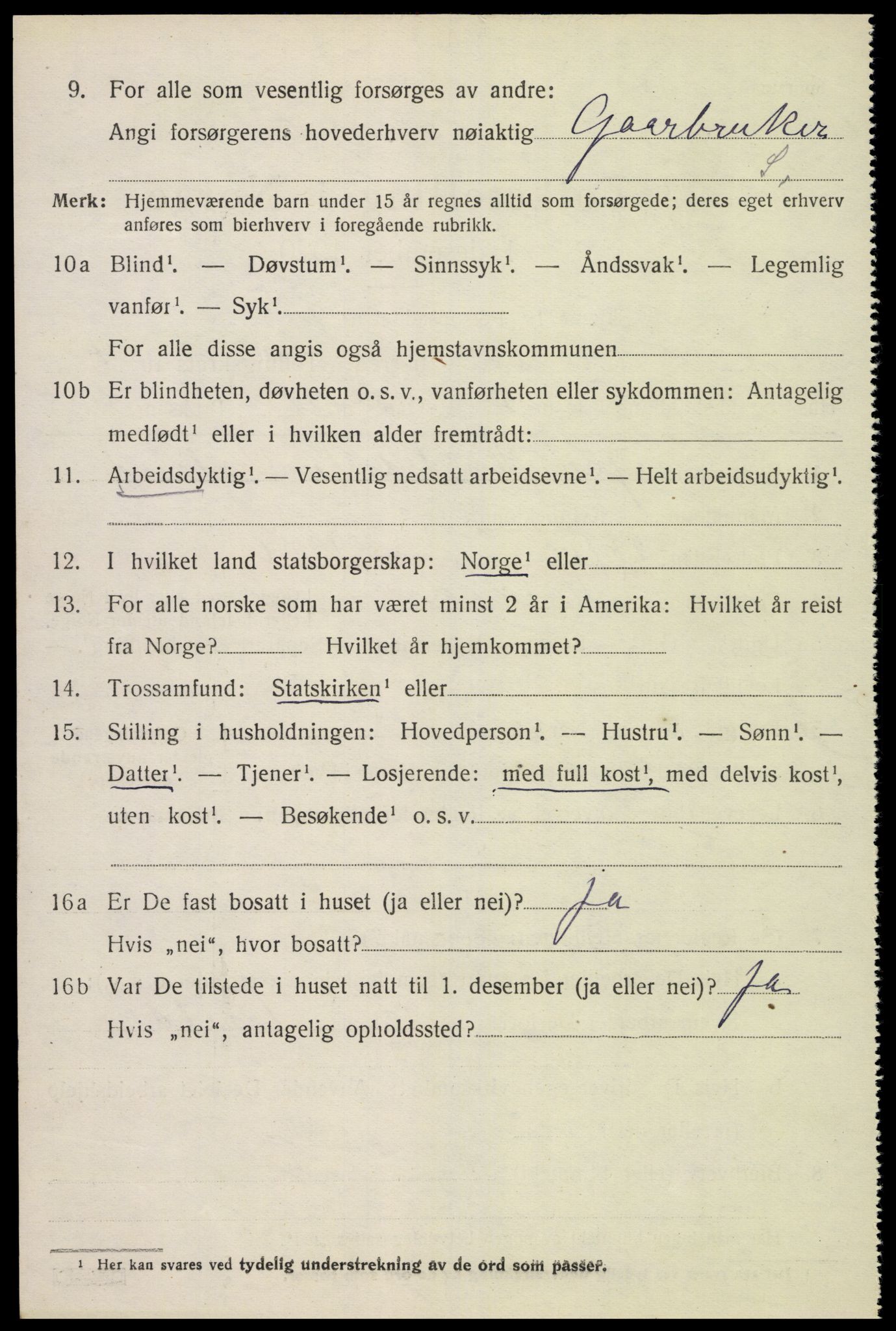 SAK, 1920 census for Konsmo, 1920, p. 1243