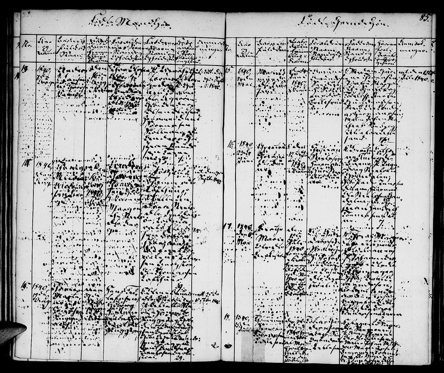 Vestre Moland sokneprestkontor, AV/SAK-1111-0046/F/Fa/Fab/L0004: Parish register (official) no. A 4, 1835-1843, p. 85