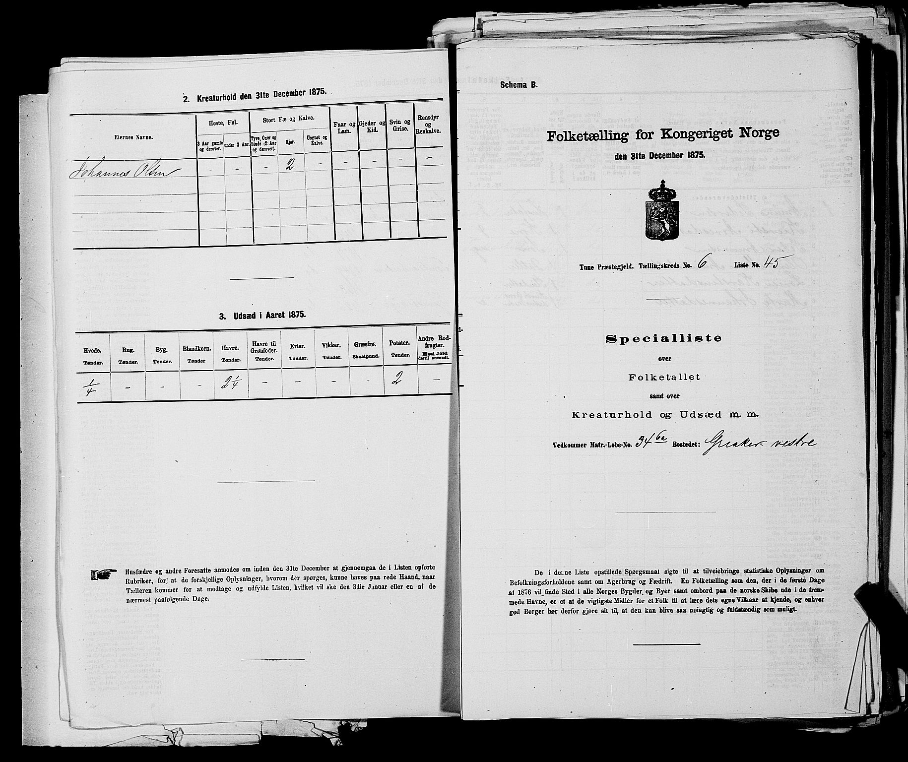 RA, 1875 census for 0130P Tune, 1875, p. 886