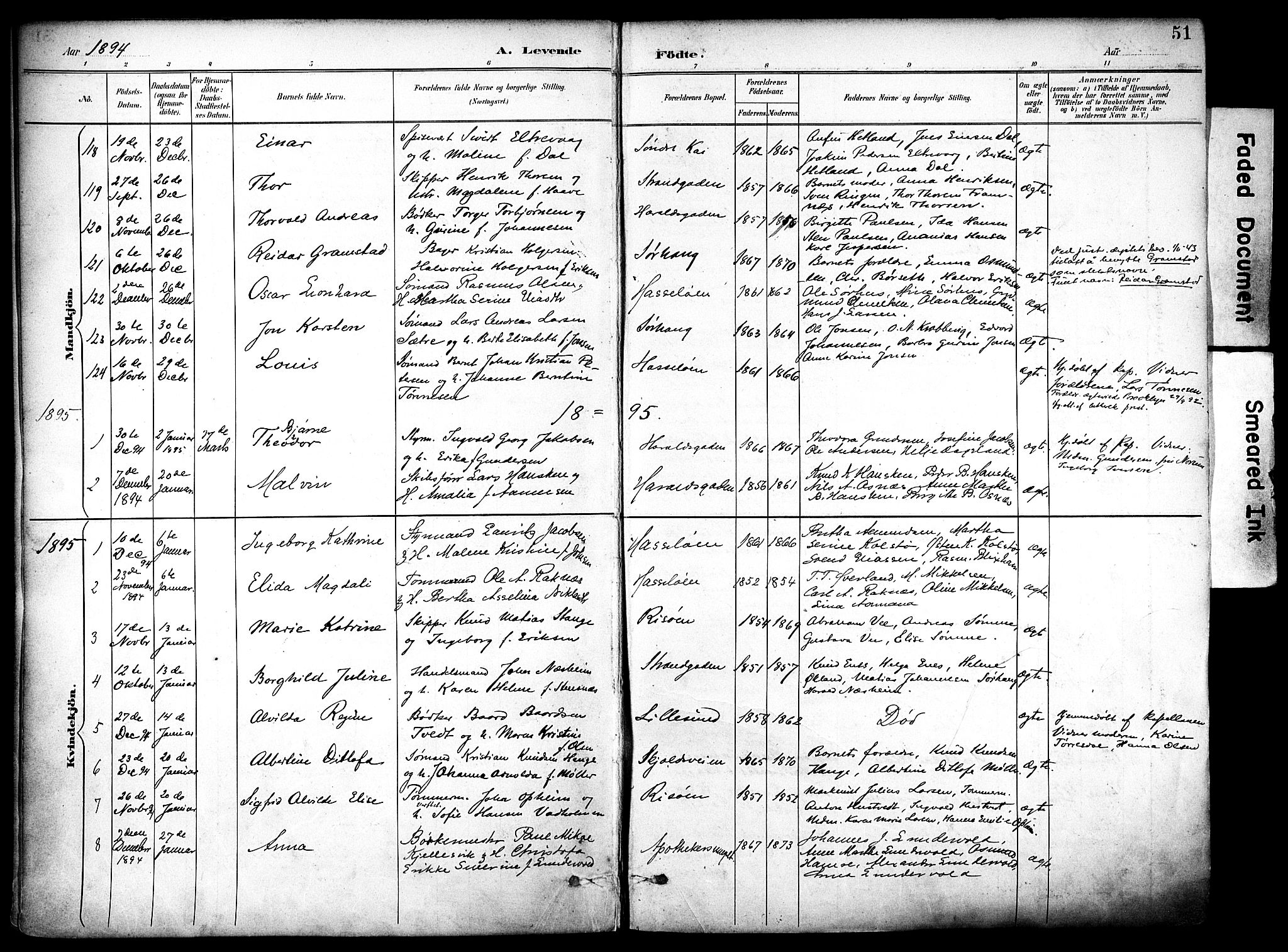 Haugesund sokneprestkontor, SAST/A -101863/H/Ha/Haa/L0006: Parish register (official) no. A 6, 1891-1907, p. 51