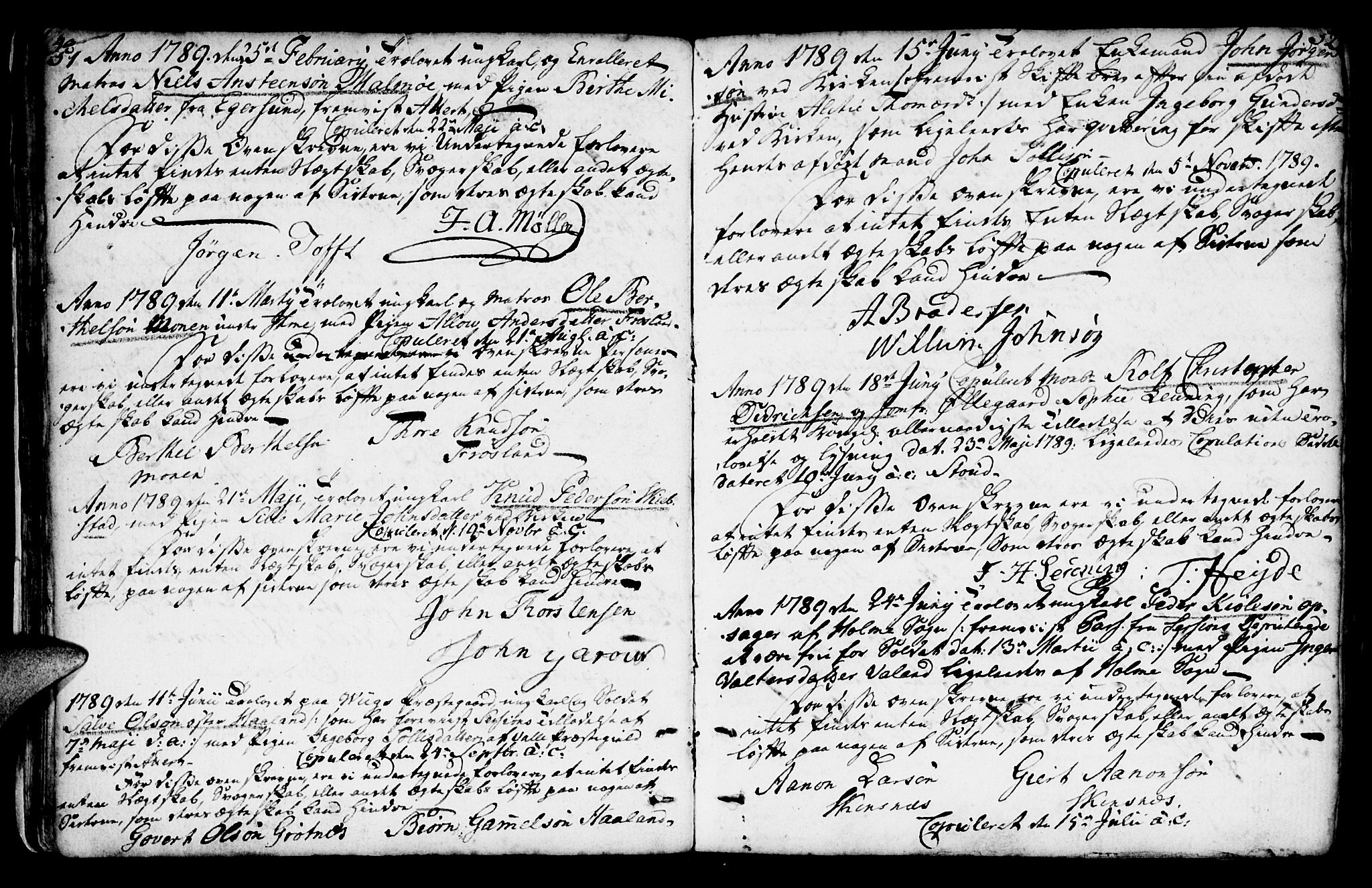 Mandal sokneprestkontor, AV/SAK-1111-0030/F/Fa/Faa/L0007: Parish register (official) no. A 7, 1783-1818, p. 51-52