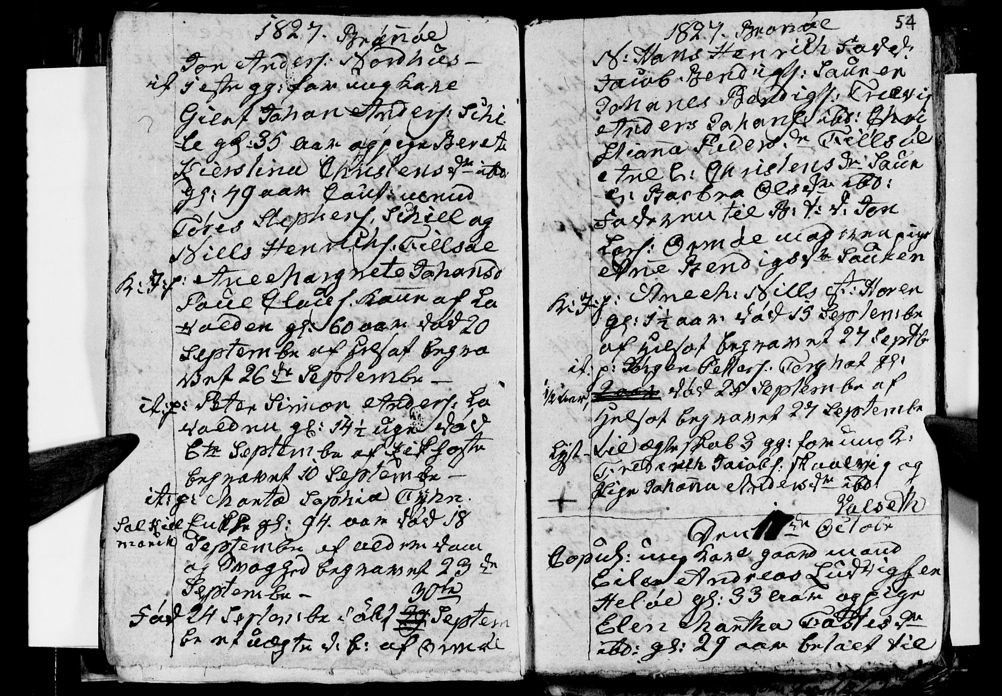 Ministerialprotokoller, klokkerbøker og fødselsregistre - Nordland, SAT/A-1459/813/L0210: Parish register (copy) no. 813C02, 1825-1836, p. 54