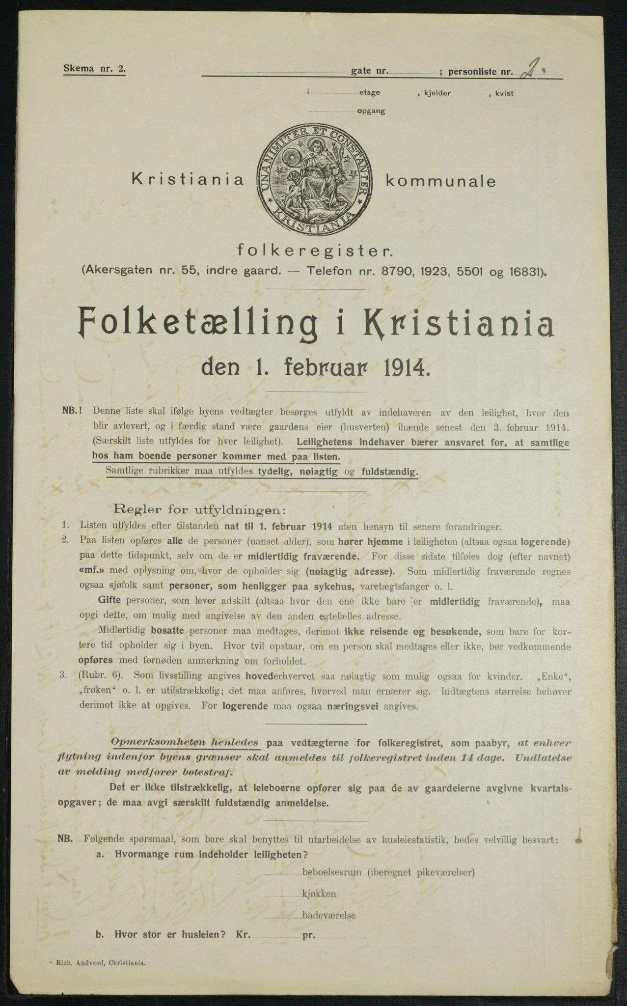 OBA, Municipal Census 1914 for Kristiania, 1914, p. 48911