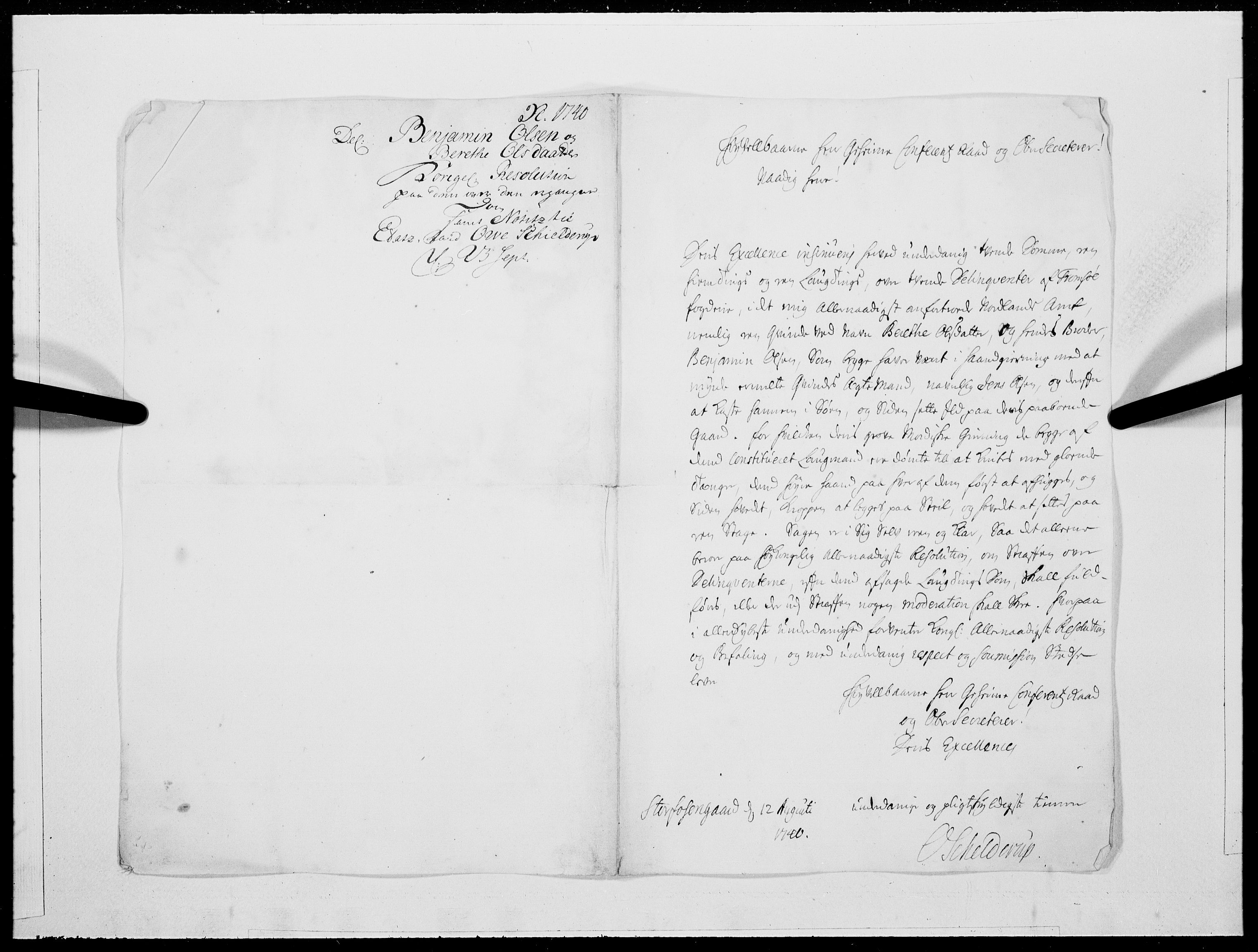 Danske Kanselli 1572-1799, AV/RA-EA-3023/F/Fc/Fcc/Fcca/L0132: Norske innlegg 1572-1799, 1740, p. 293